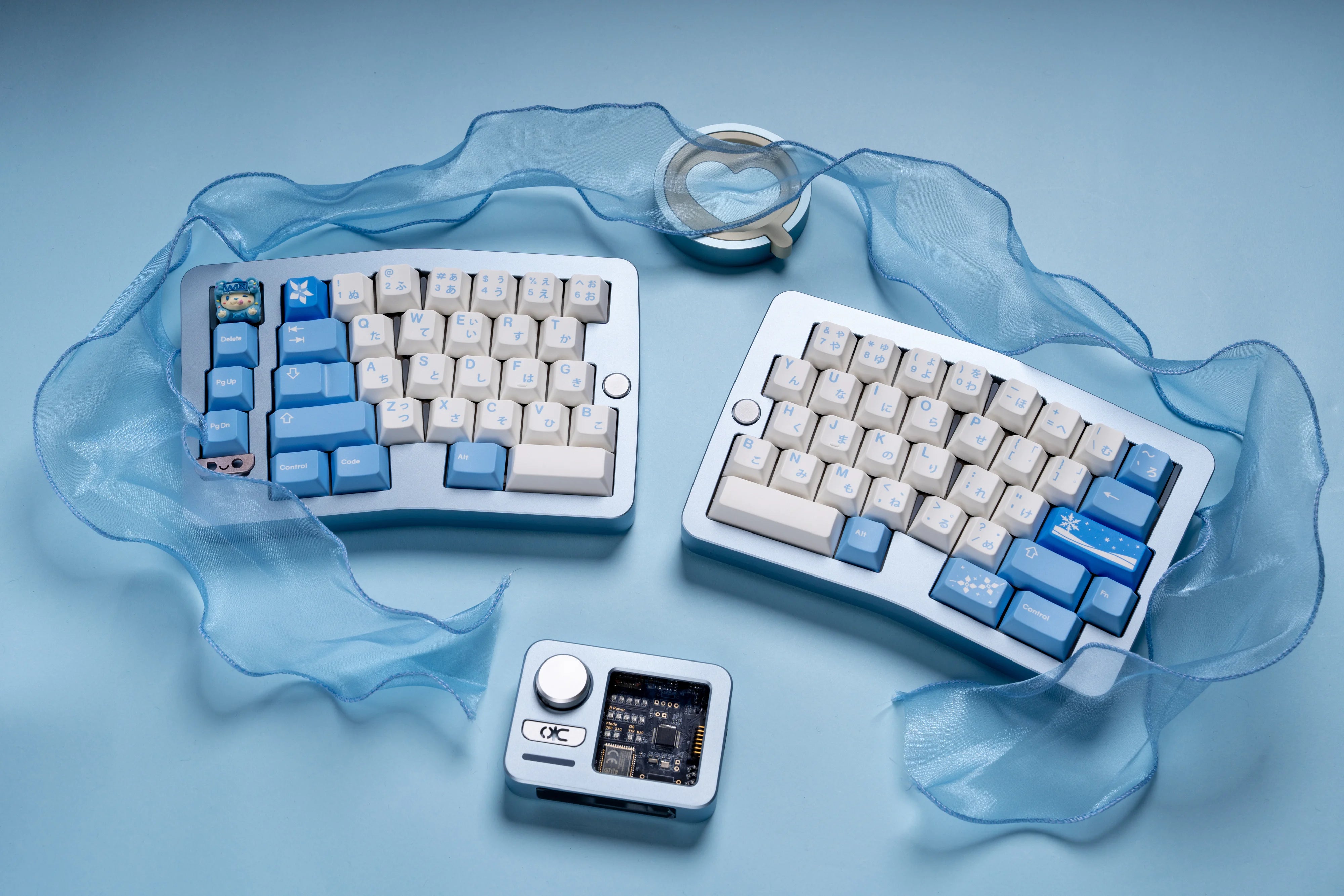Qwertykeys QK Alice Duo - Split Ergonomic Mechanical Keyboard Blue