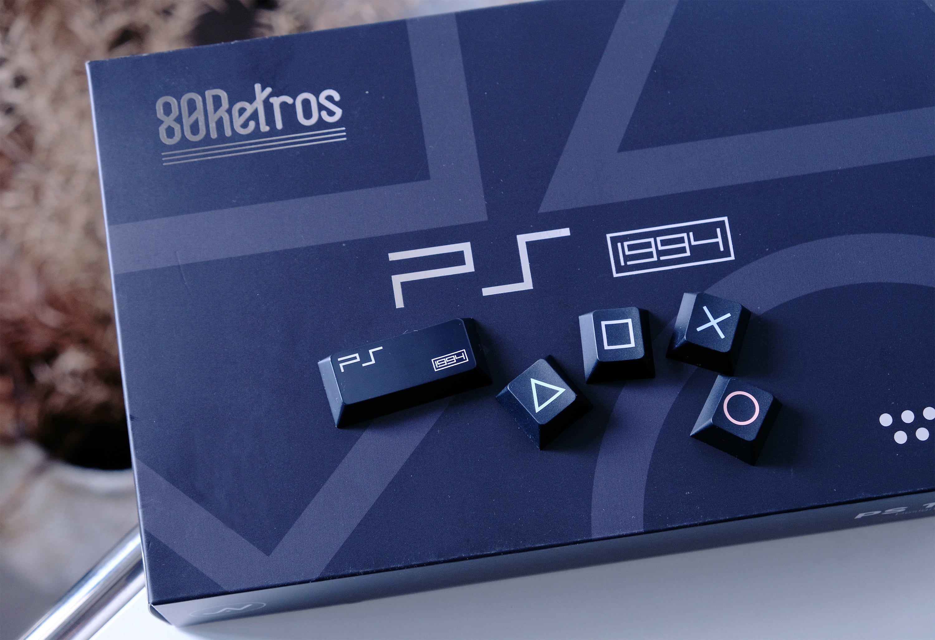 80Retros PS1994 Keycaps Black and Silver – Cherry Profile All in One Set