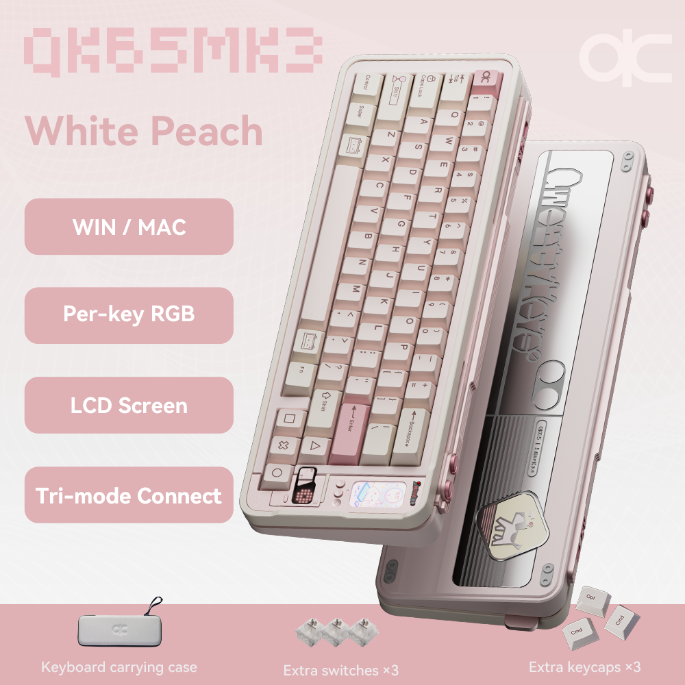 QK65 MK3 Custom Mechanical Keyboard Prebuilt – 65% Tri-Mode