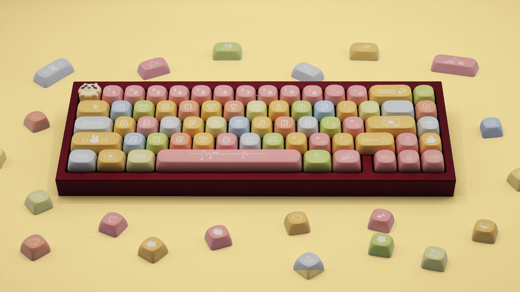 Rainbow Candy PBT Keycaps 142 Keys MOA Mechanical Keyboard Keycaps