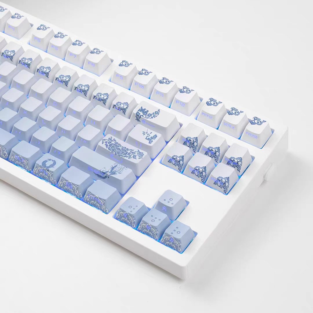 JKDK ZenQuil Ocean Side-Print OEM PBT Keycap Set