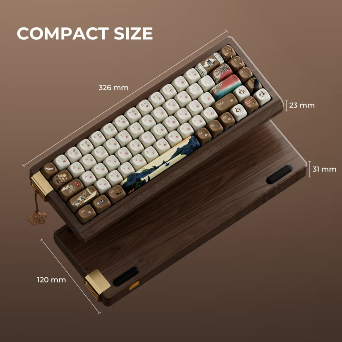 XVX MU68 FujiWave VIA Wireless Wooden Mechanical Keyboard