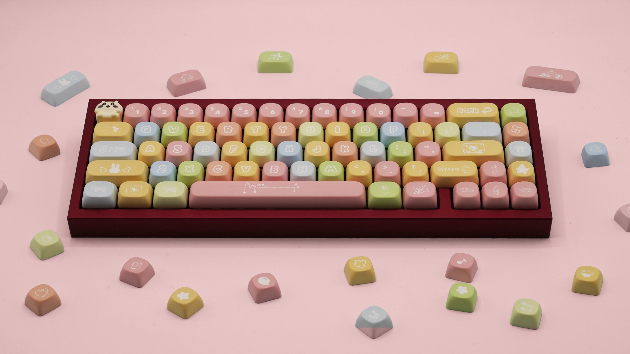 Rainbow Candy PBT Keycaps 142 Keys MOA Mechanical Keyboard Keycaps