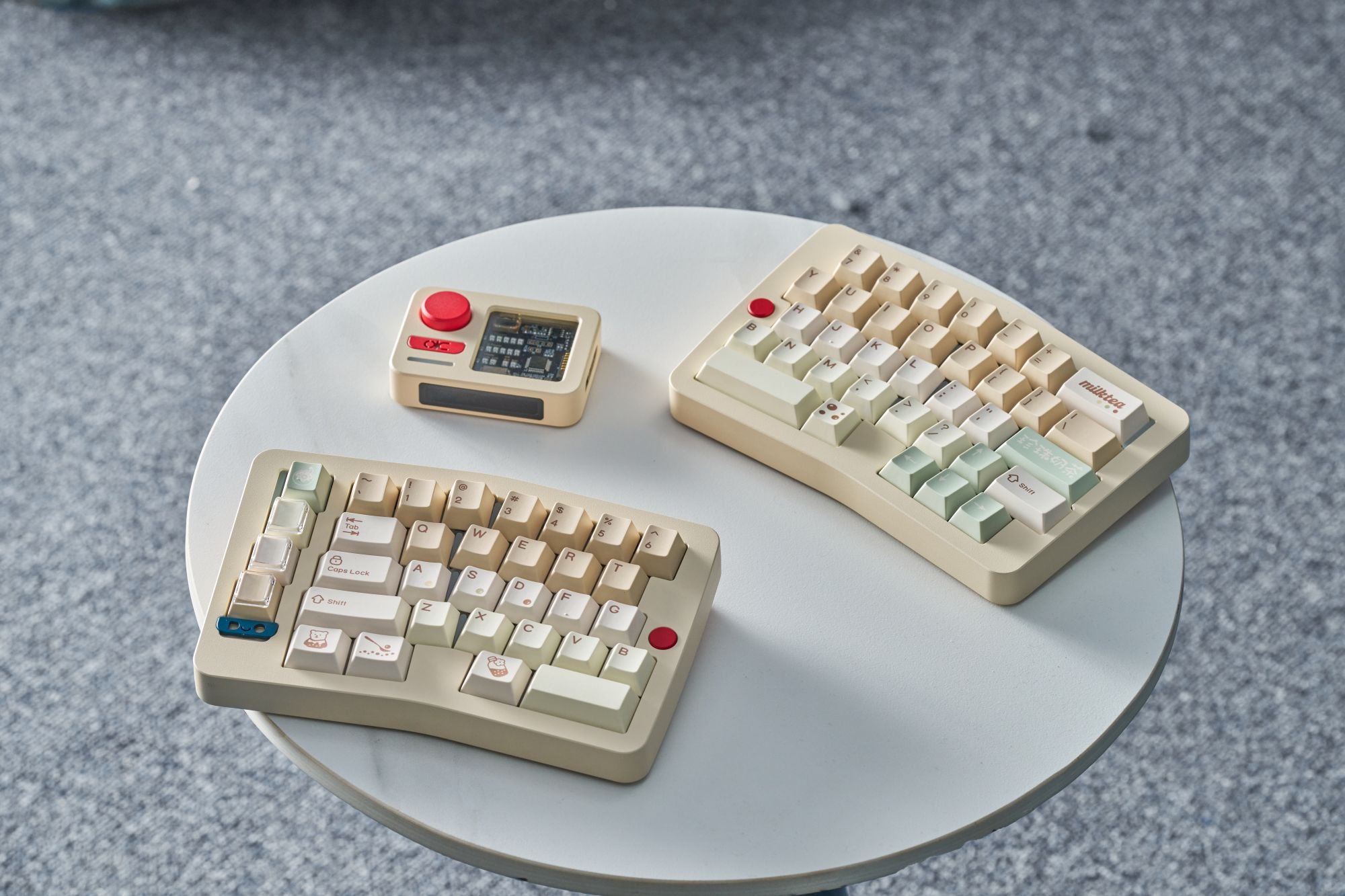 Qwertykeys QK Pearl Milk Tea Keycap Set – Cherry Profile PBT Dye-Sub Keycaps