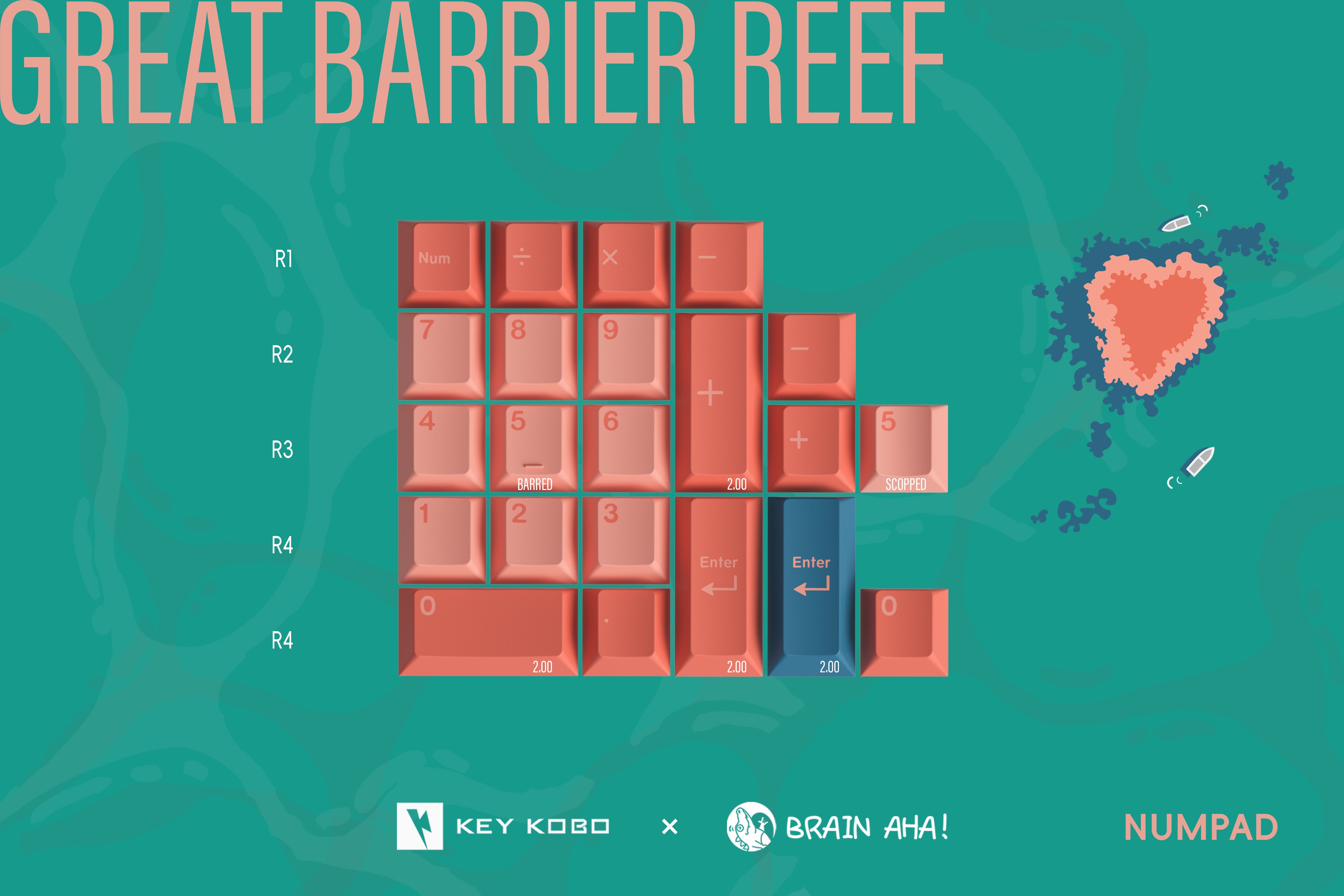 Keykobo Great Barrier Reef ABS Double-shot Keycap Set