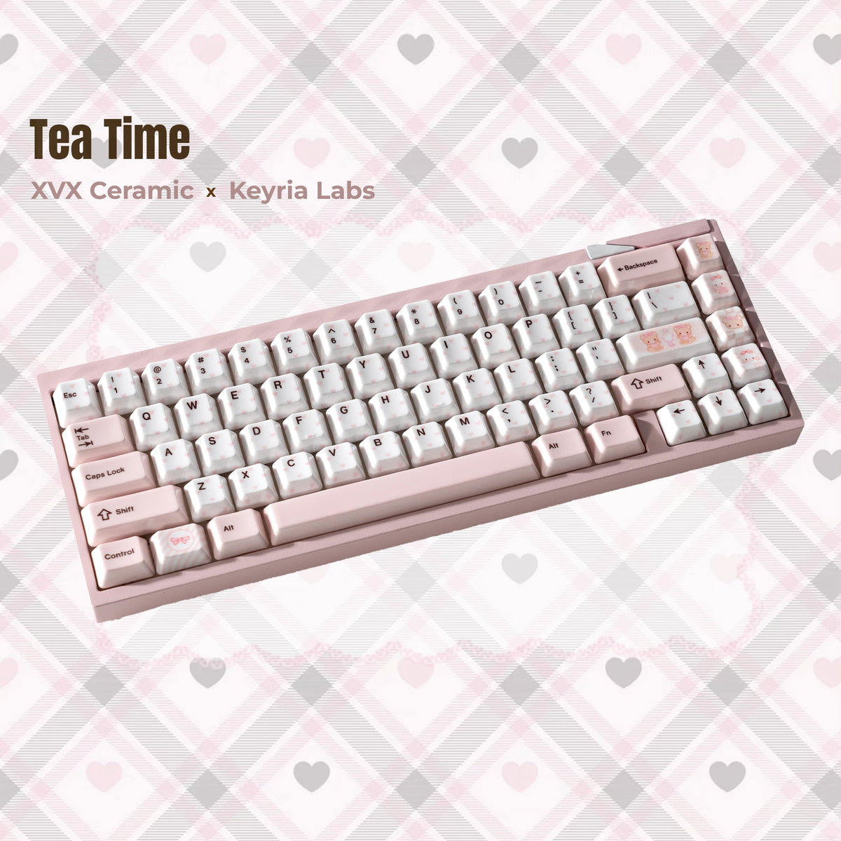XVX Tea Time Ceramic Cherry Profile 120-Key Full Keycap Set