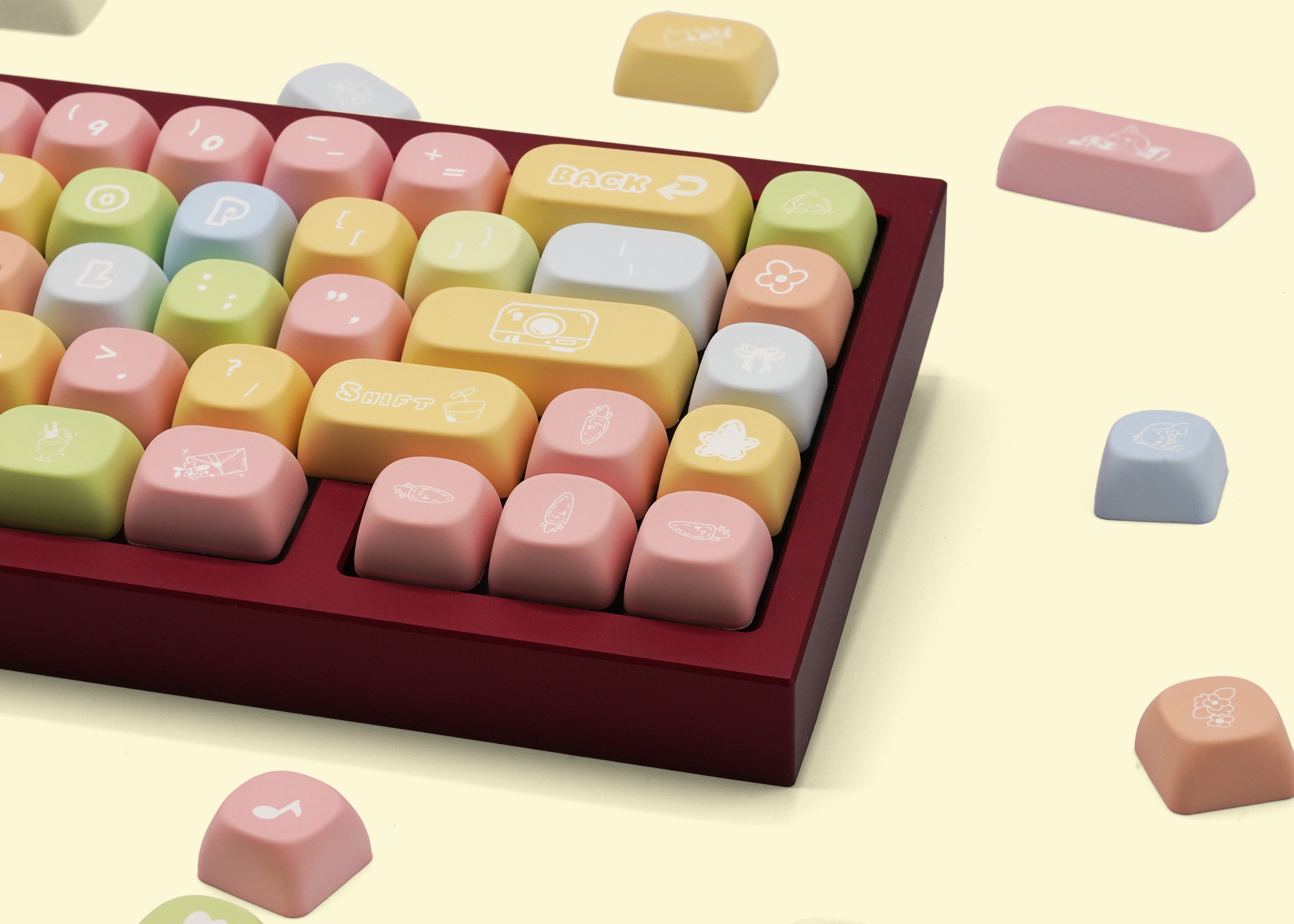Rainbow Candy PBT Keycaps 142 Keys MOA Mechanical Keyboard Keycaps
