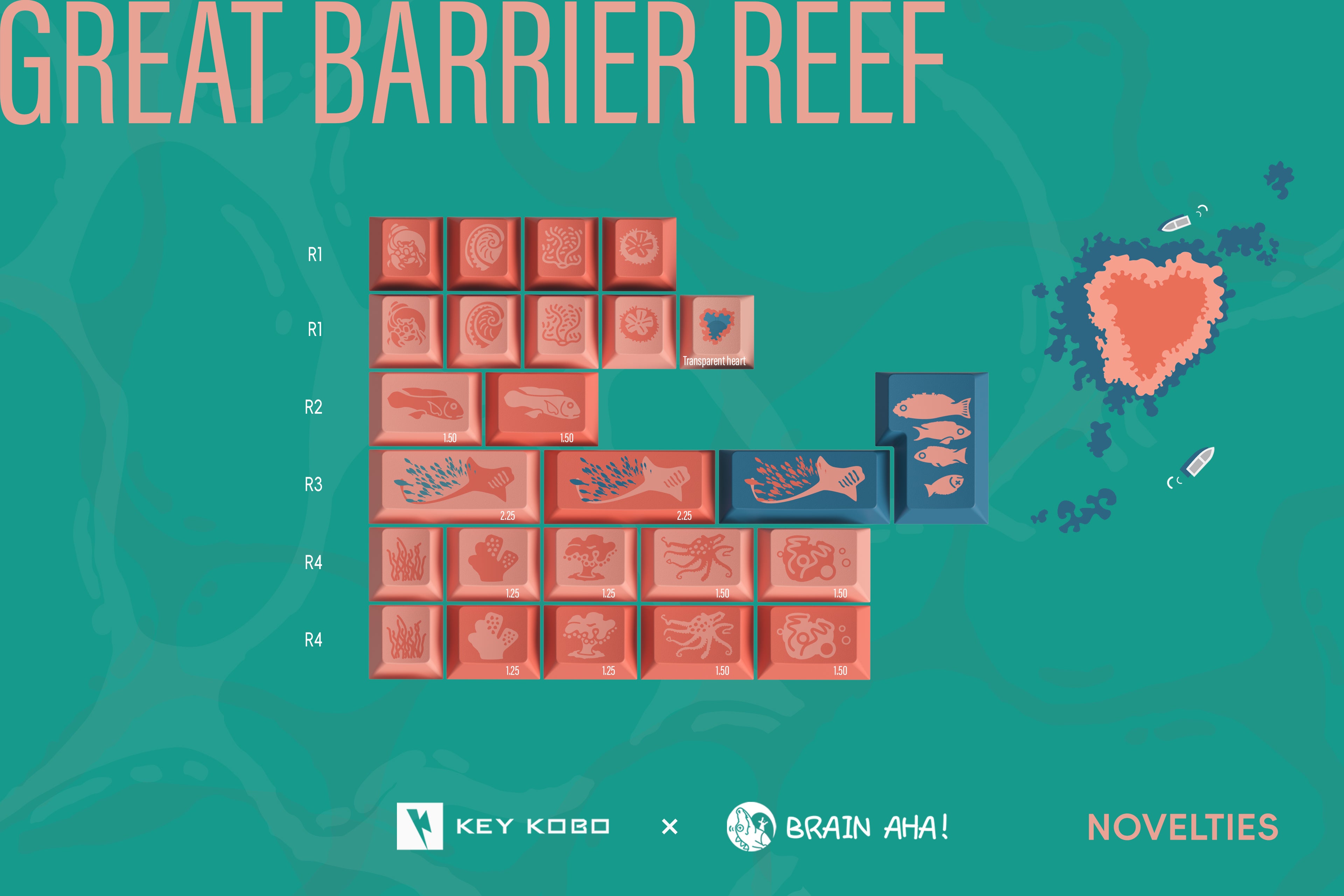 Keykobo Great Barrier Reef ABS Double-shot Keycap Set