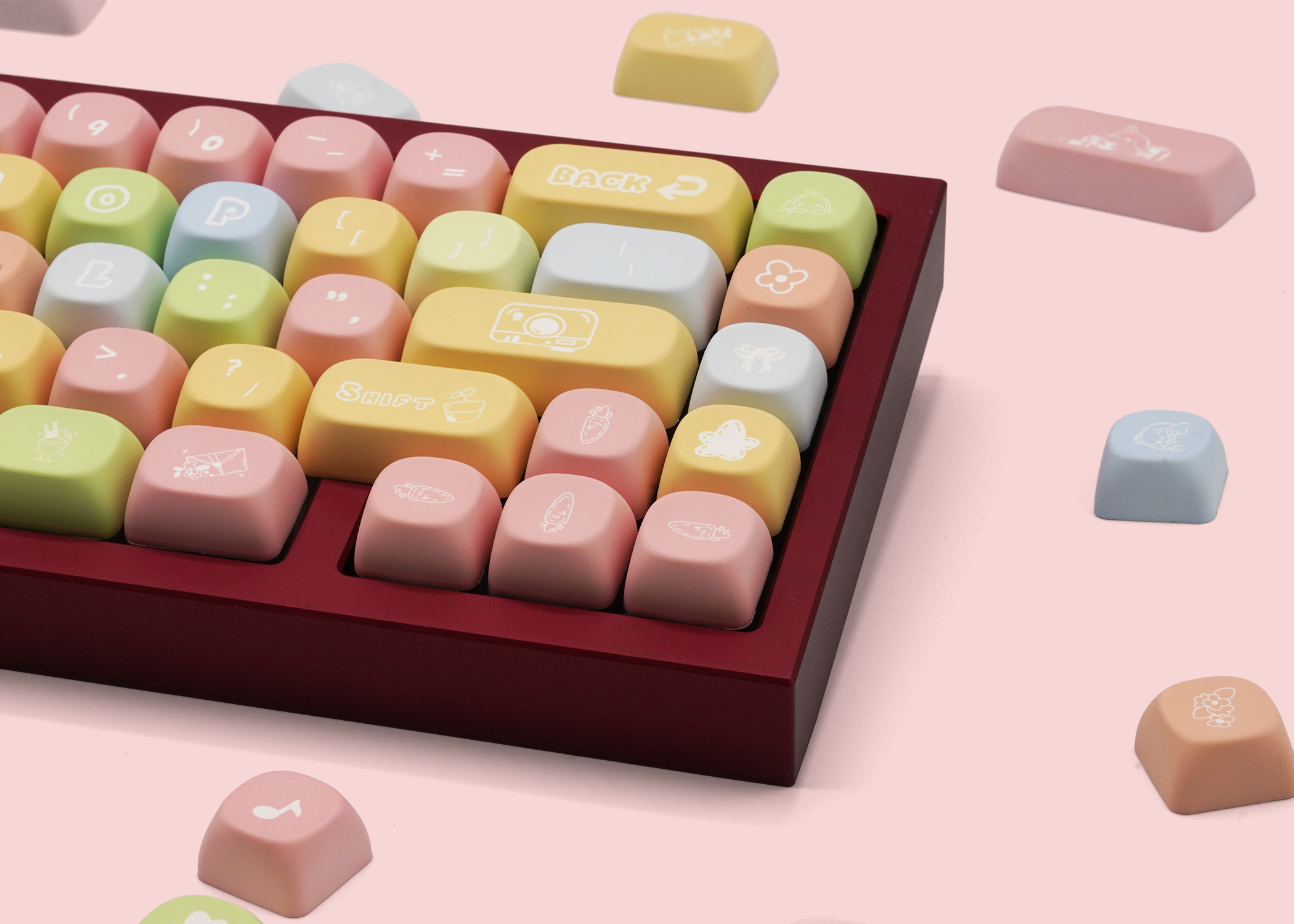 Rainbow Candy PBT Keycaps 142 Keys MOA Mechanical Keyboard Keycaps
