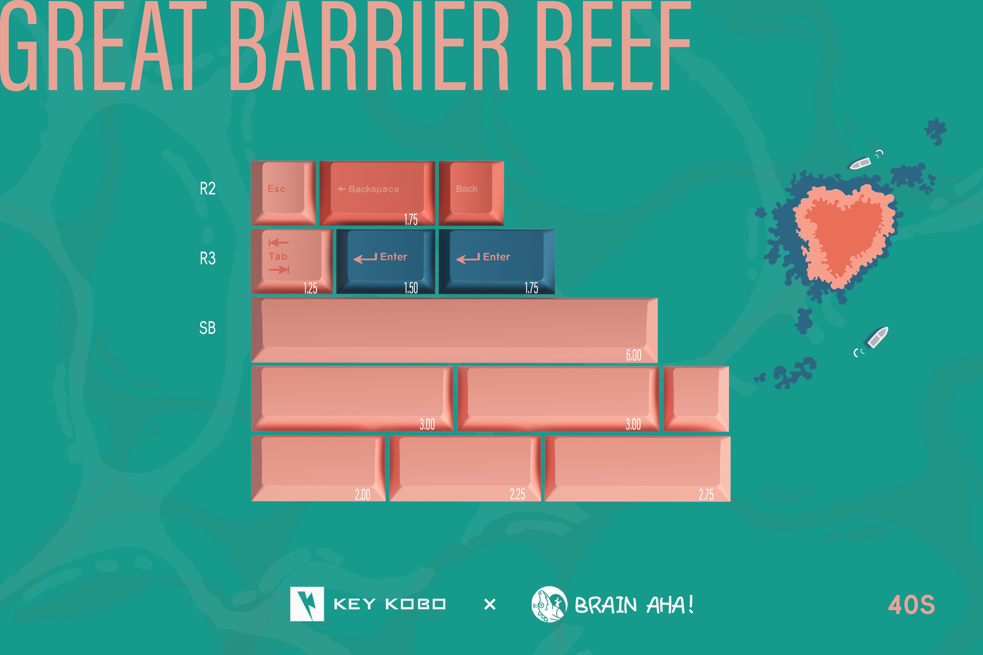 Keykobo Great Barrier Reef ABS Double-shot Keycap Set