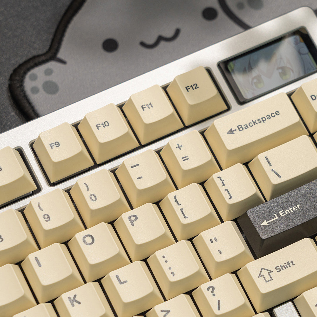 WS Creamy Charcoal Keycaps Doubleshot PBT Cherry Profile