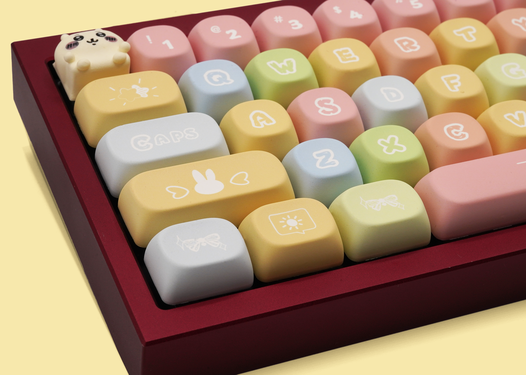 Rainbow Candy PBT Keycaps 142 Keys MOA Mechanical Keyboard Keycaps
