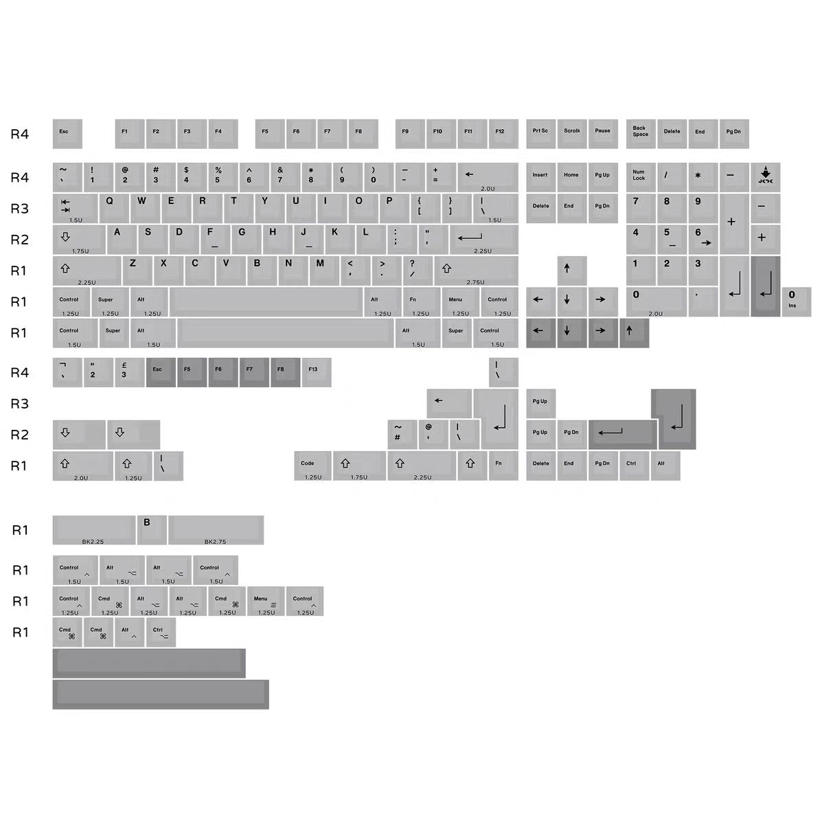 JKDK Lunar Dust PBT Keycap Set