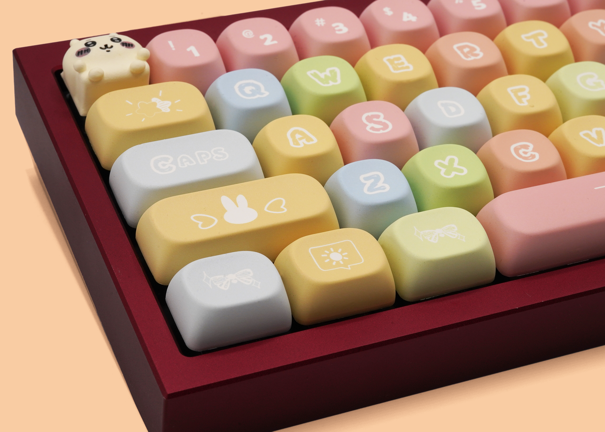 Rainbow Candy PBT Keycaps 142 Keys MOA Mechanical Keyboard Keycaps