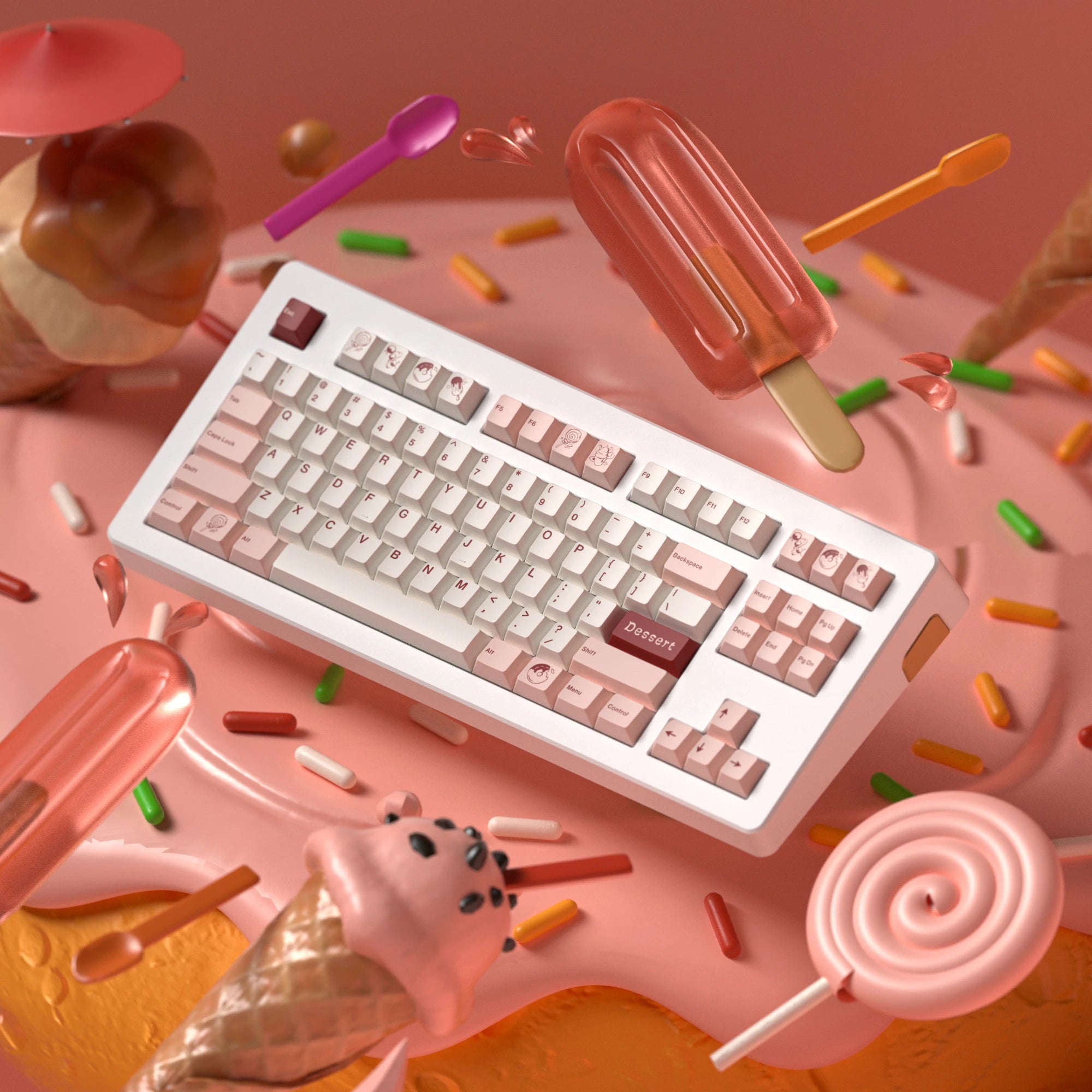 JKDK Dessert Keycap Set Cherry Profile PBT Dye-Subbed