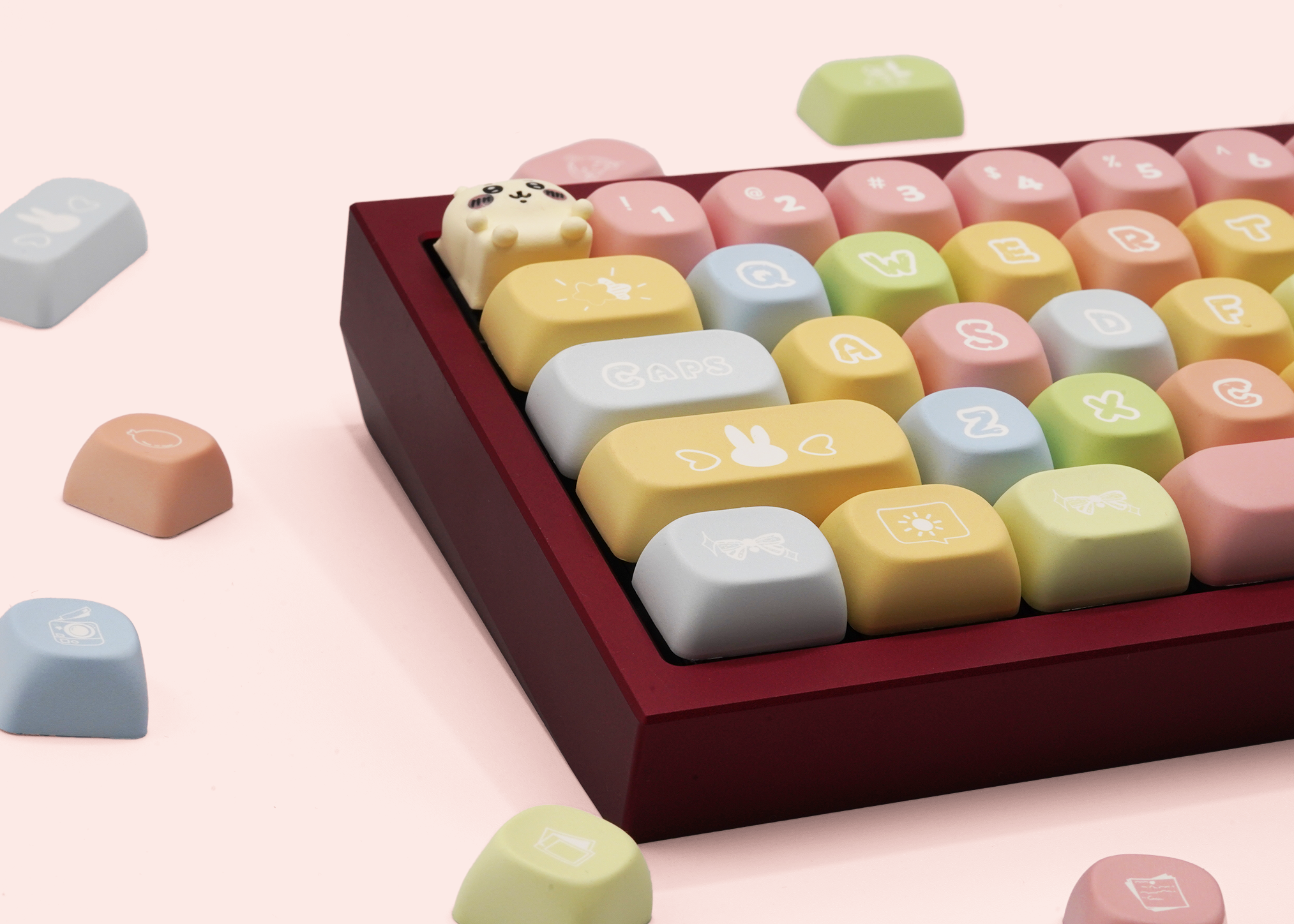 Rainbow Candy PBT Keycaps 142 Keys MOA Mechanical Keyboard Keycaps