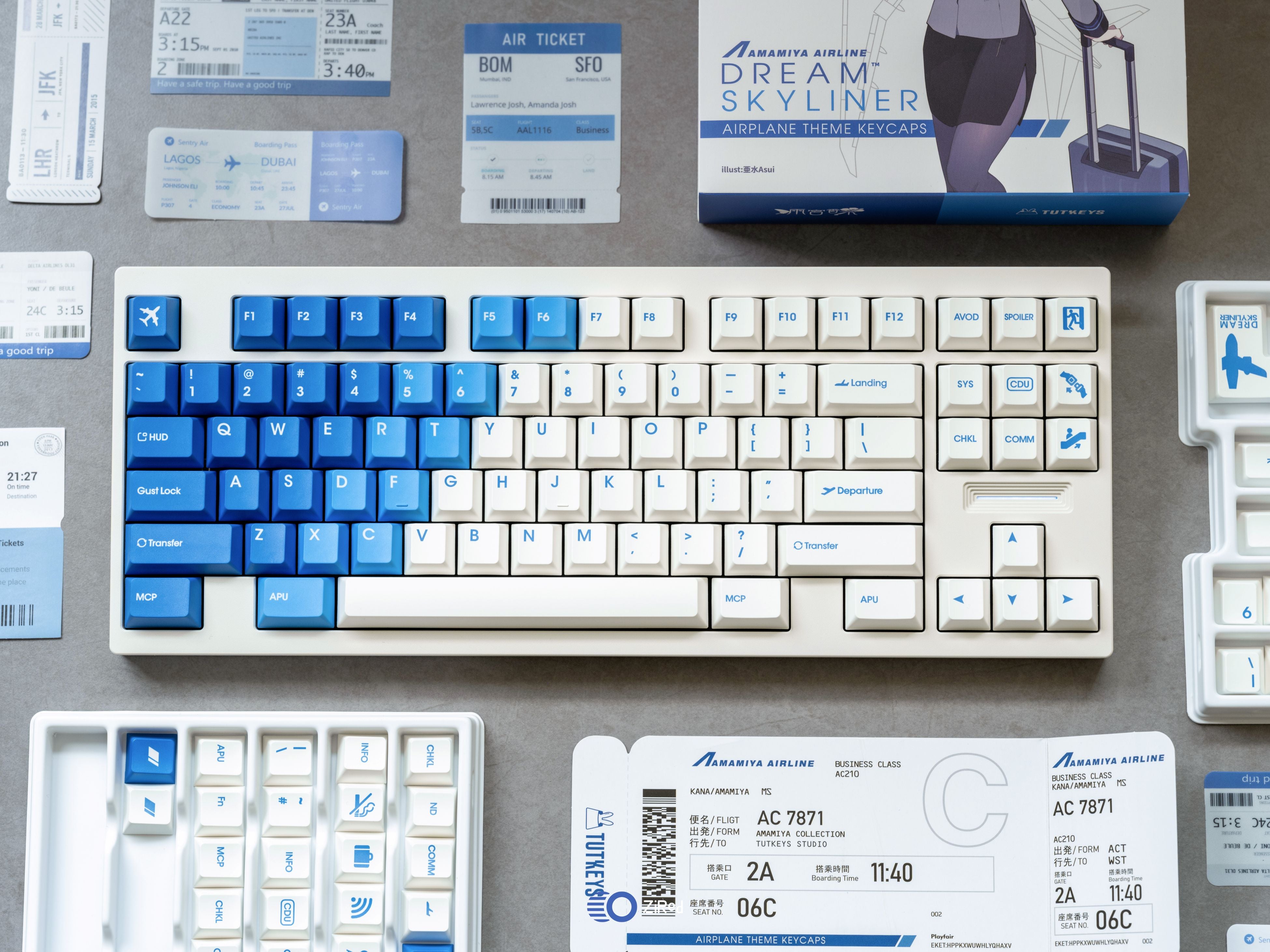 Tutkeys Dream kyliner Keycaps - PBT Cherry Profile Full Set