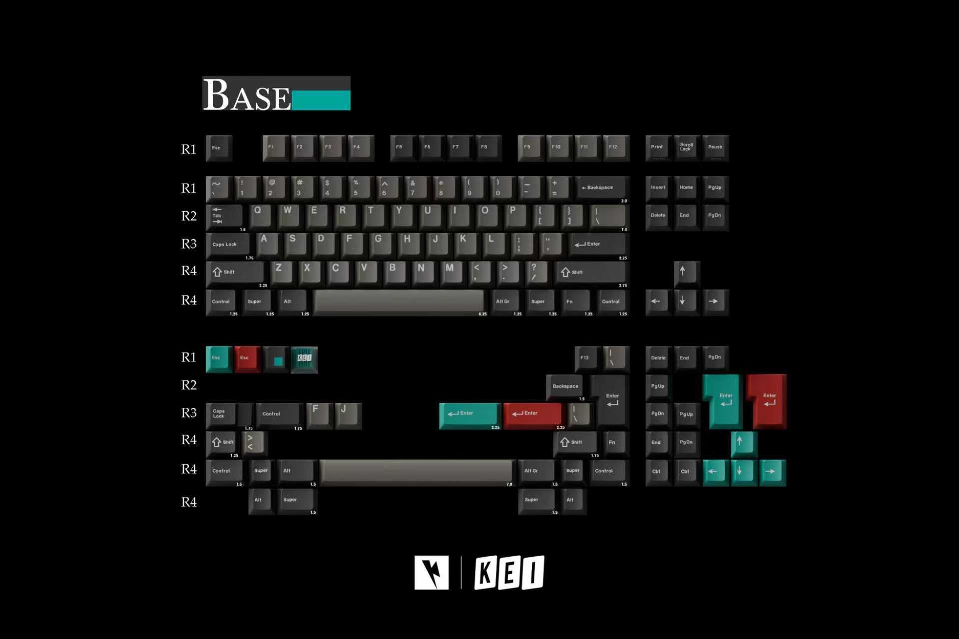 Keykobo Dolch ABS Double-shot Keycap Set
