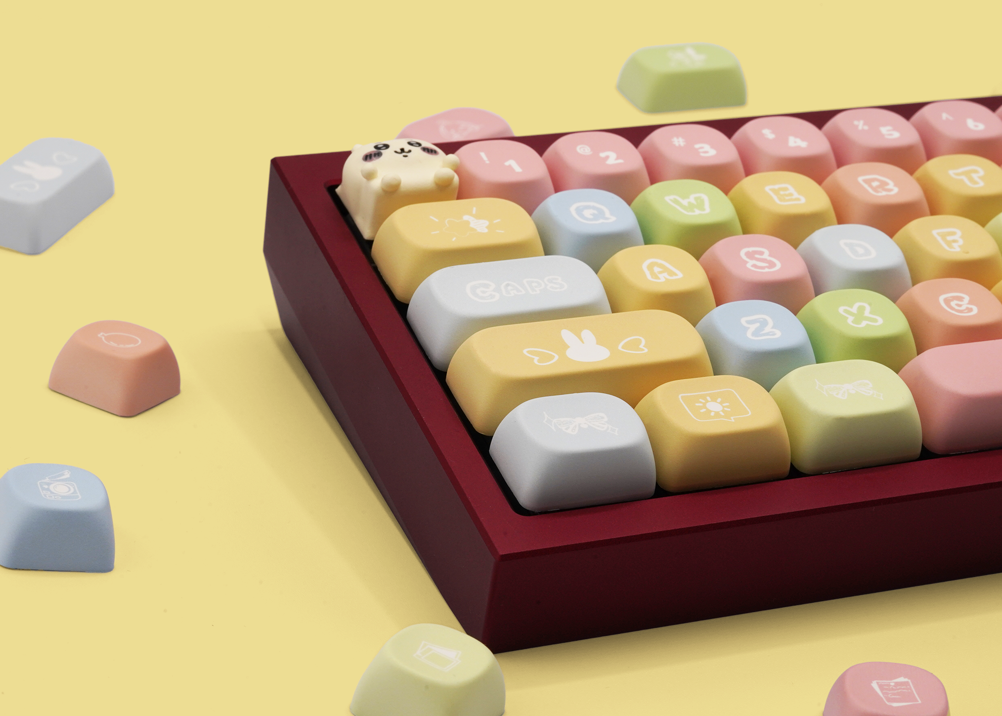 Rainbow Candy PBT Keycaps 142 Keys MOA Mechanical Keyboard Keycaps