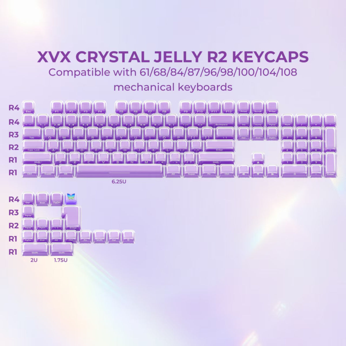 XVX Jelly R2 Side-Printed Translucent MDA Profile 122-Key Keycap Set