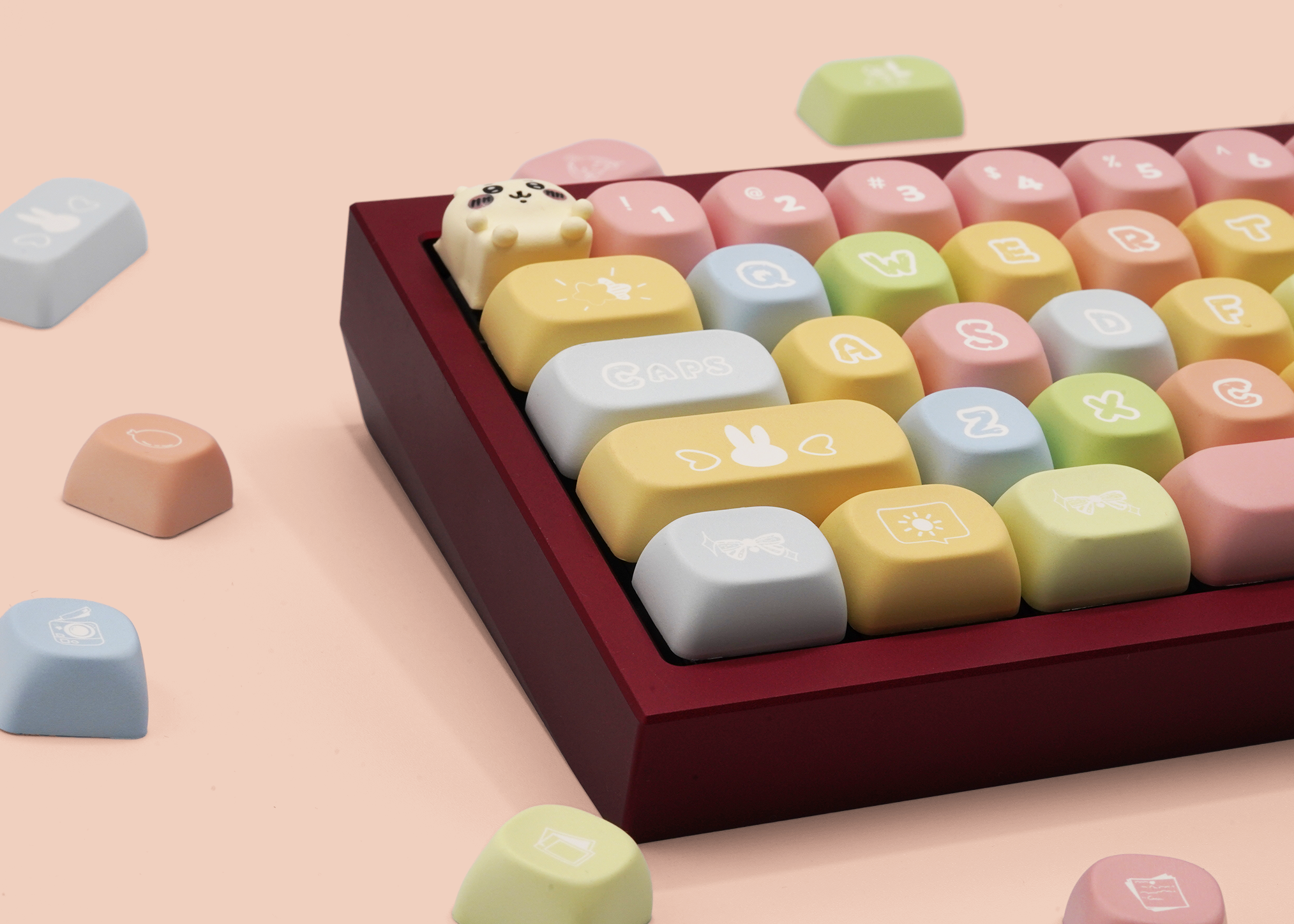 Rainbow Candy PBT Keycaps 142 Keys MOA Mechanical Keyboard Keycaps