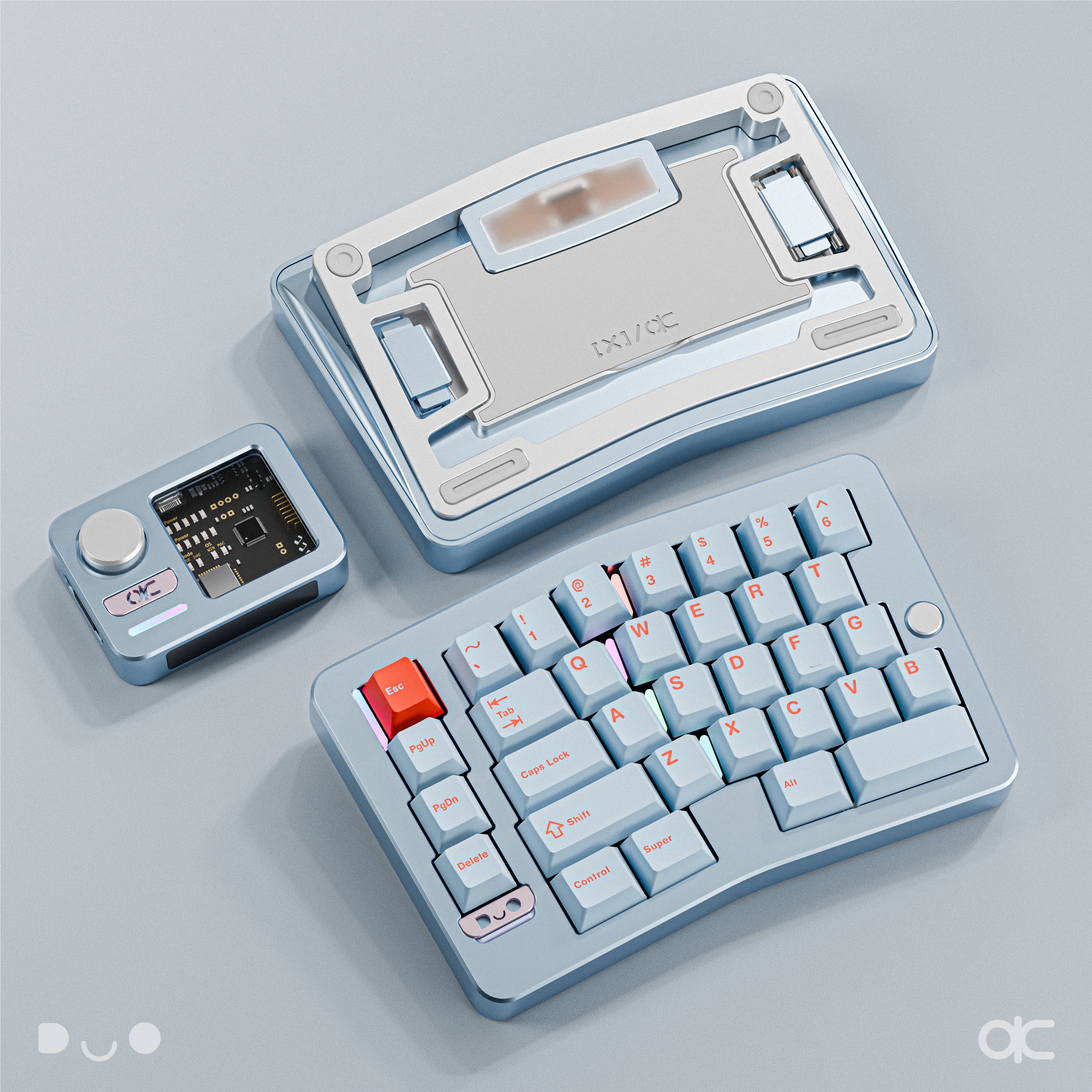 Qwertykeys QK Alice Duo - Split Ergonomic Mechanical Keyboard Blue