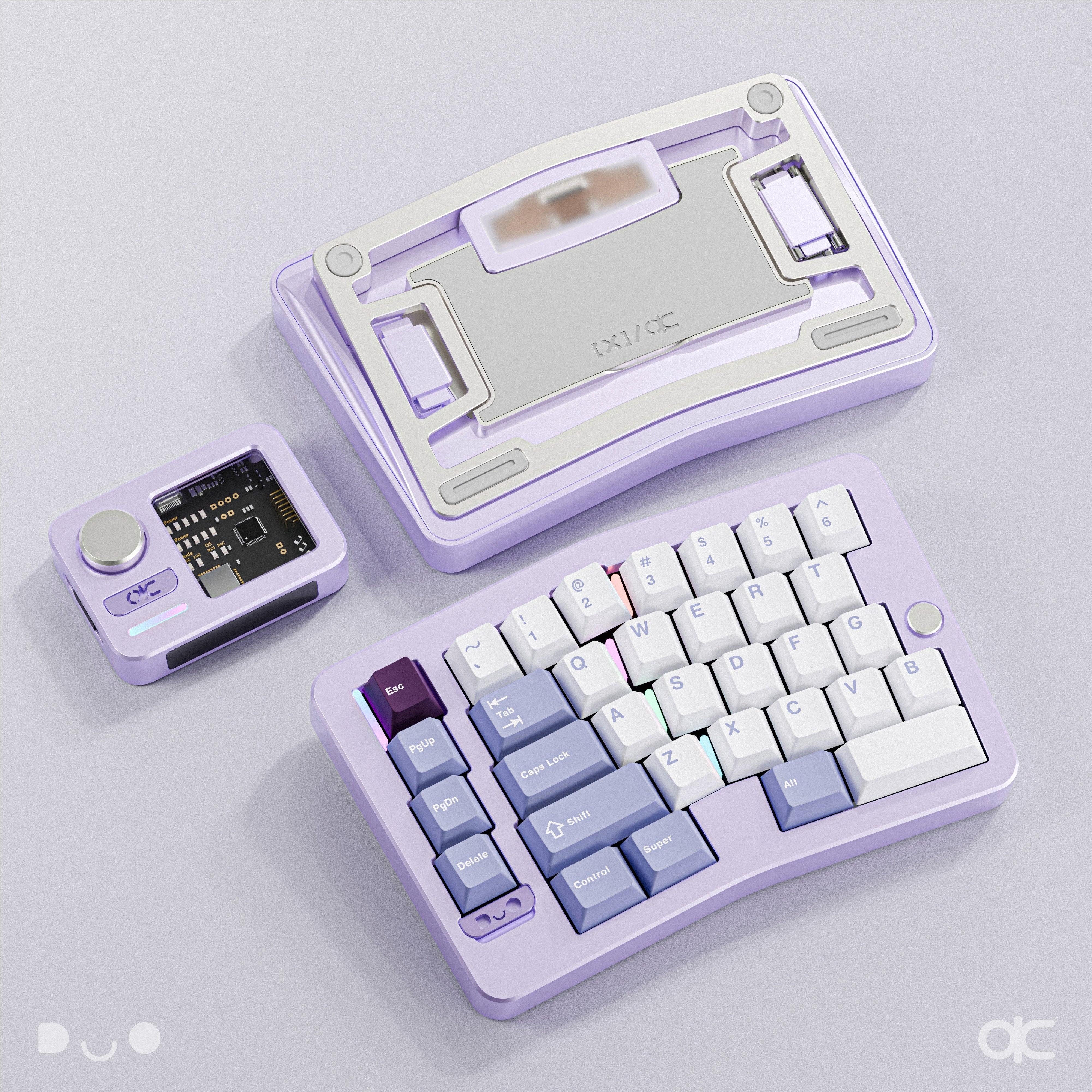 Qwertykeys QK Alice Duo - Split Ergonomic Mechanical Keyboard Purple