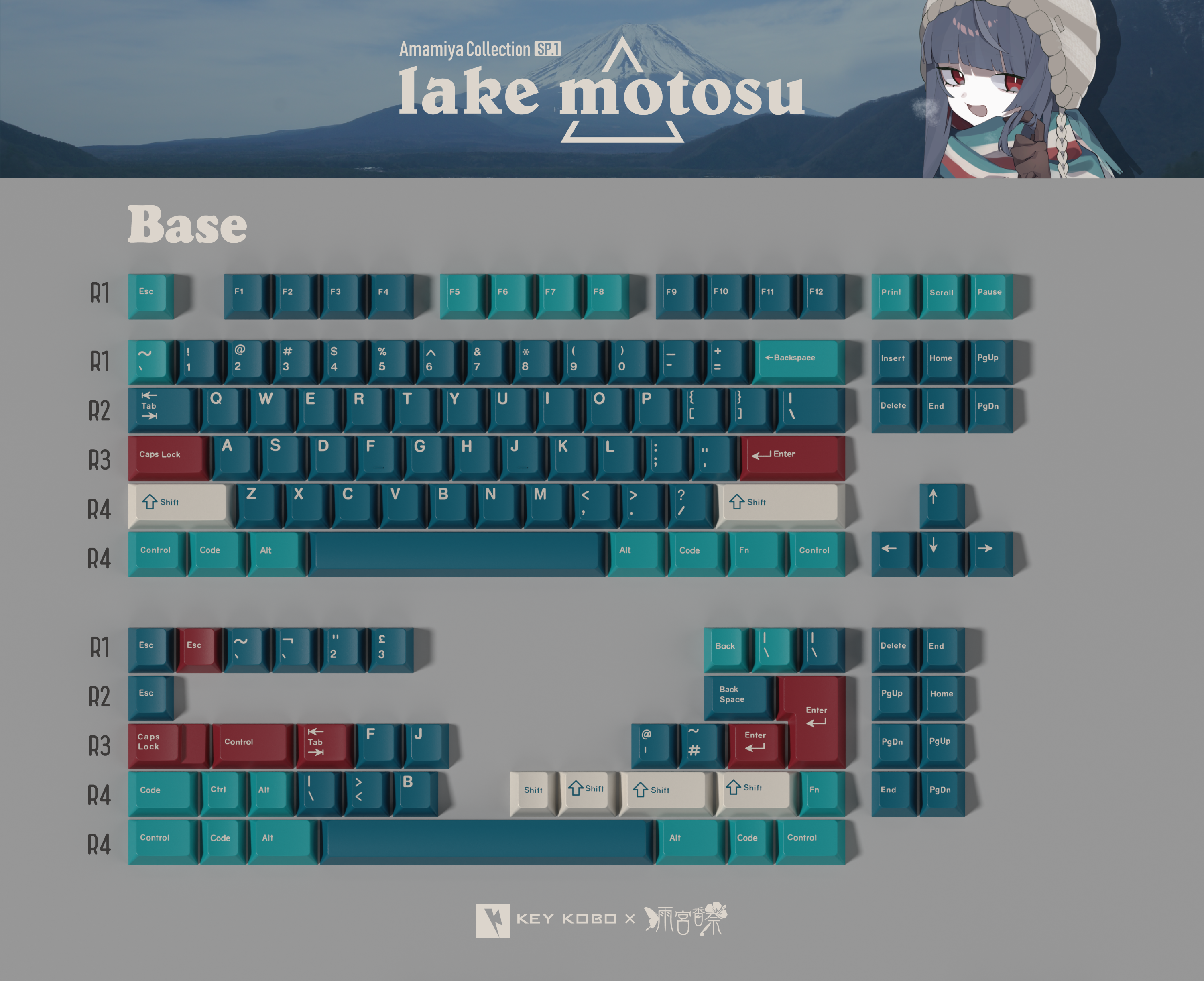 Keykobo Motosu Lake ABS Double-shot Keycap Set