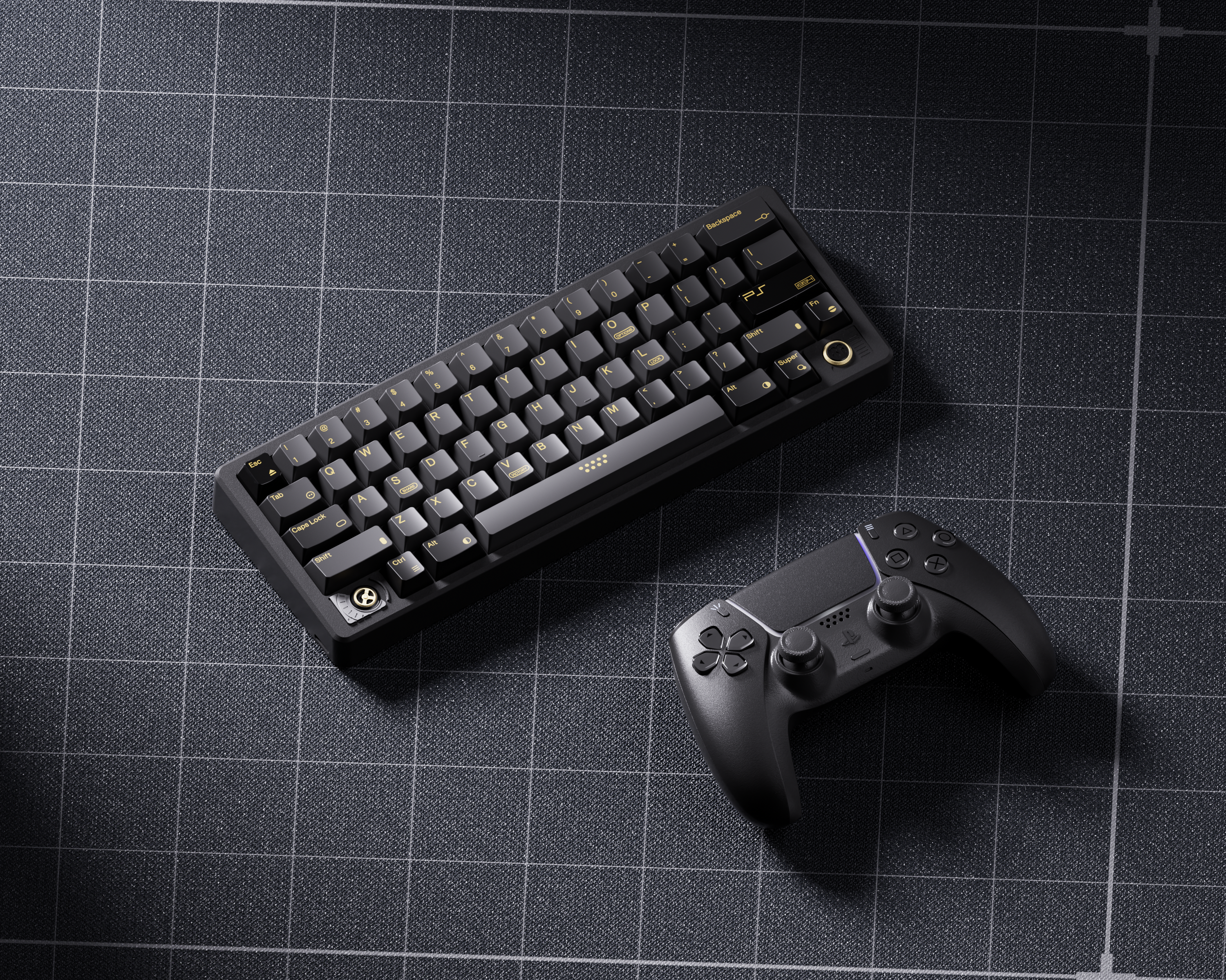 80Retros PS1994 Keycaps Black and Gold – Cherry Profile All in One Set