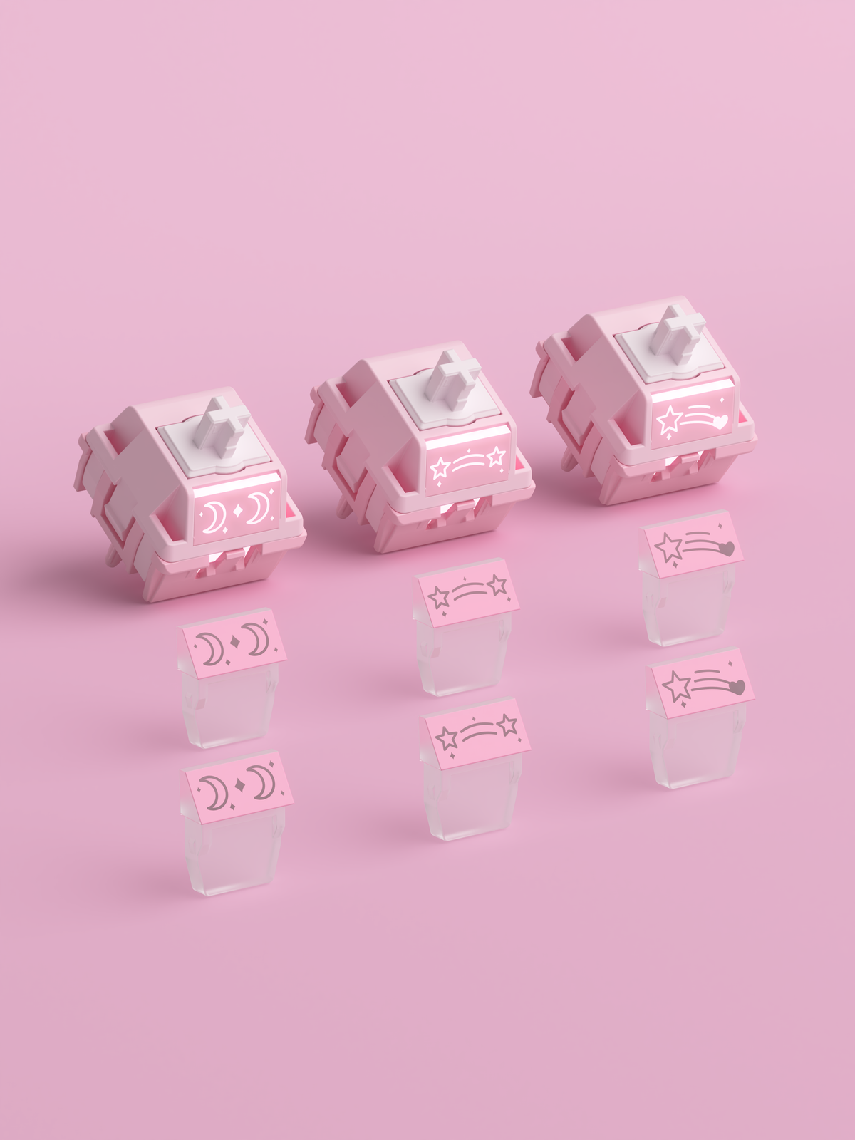 HMX x 80Retros Blush Charm HE Magnetic Linear Switches (10PCS)