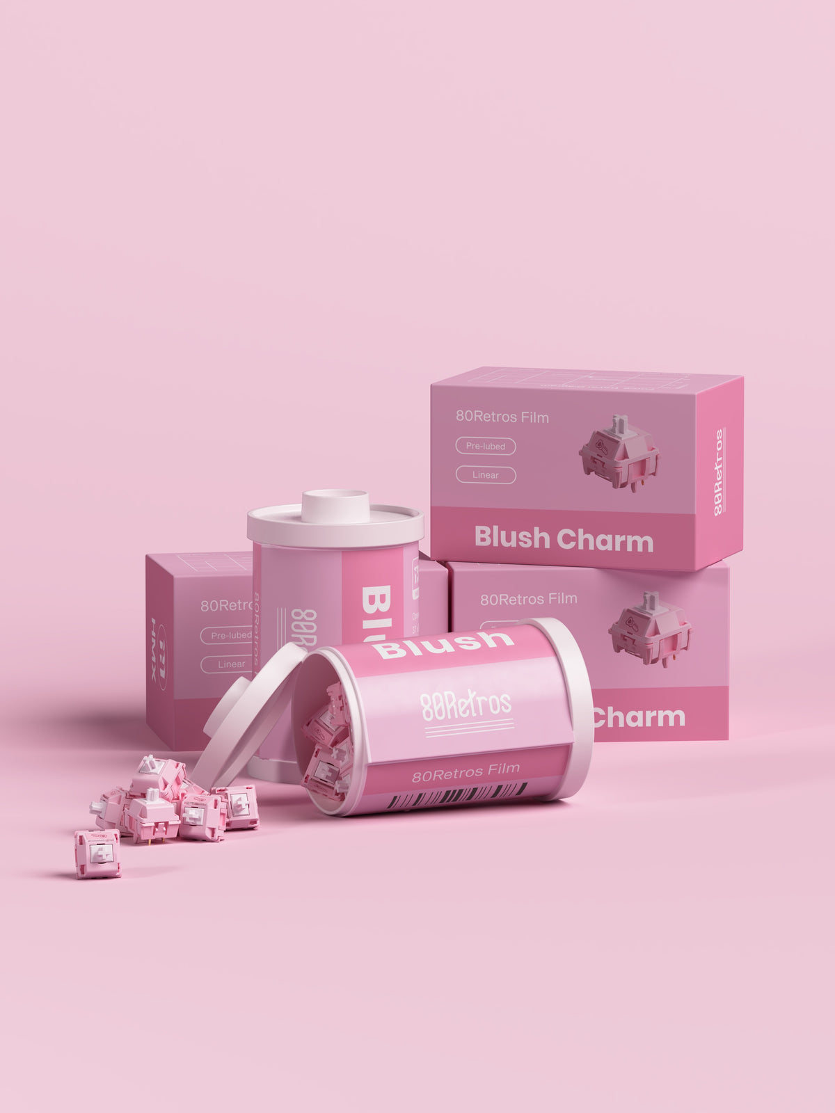 80Retros x HMX Blush Charm Linear Switches