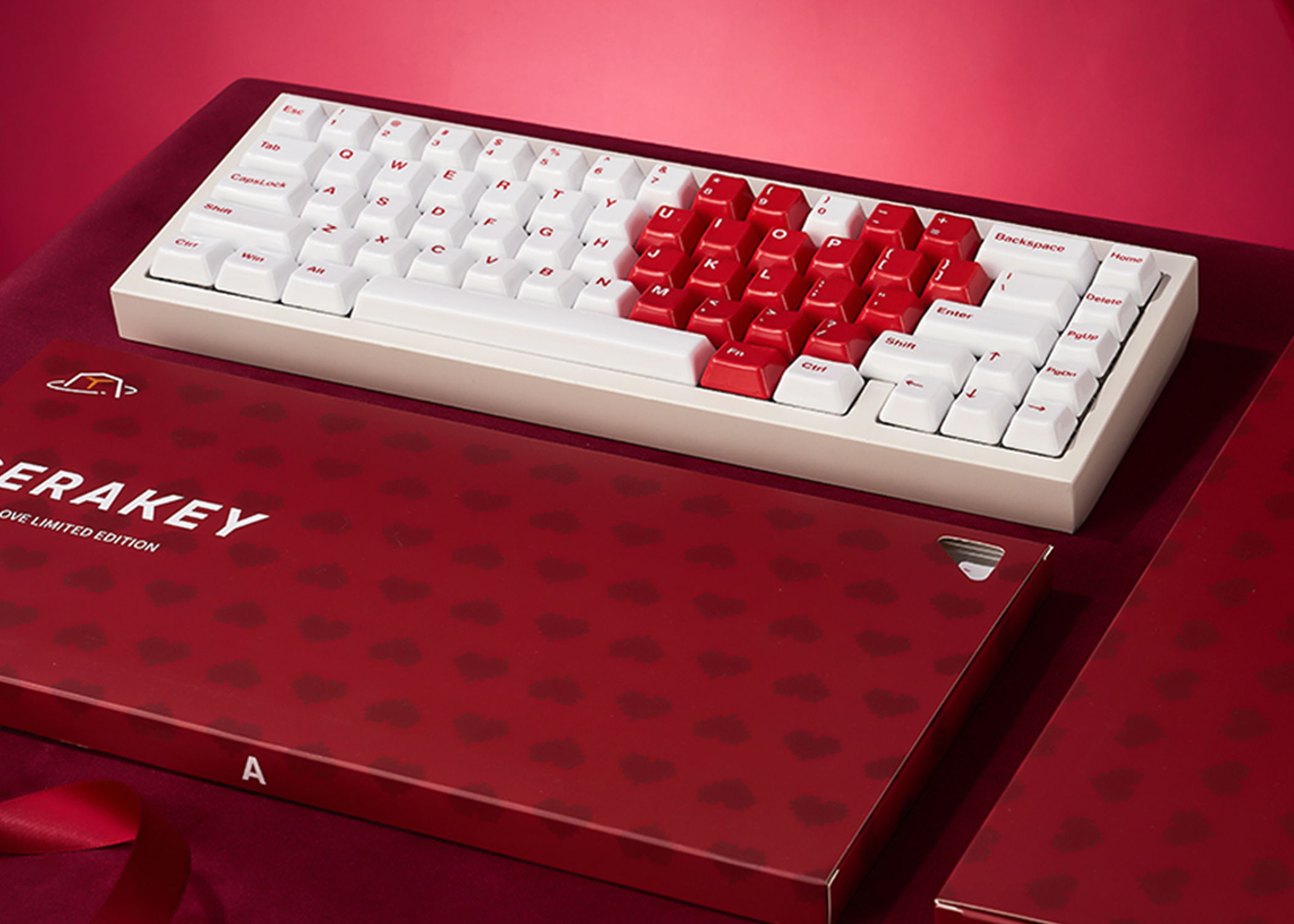 Cerakey Ceramic Keycap Full Set V2 - Heart of Love Keycap Set Red