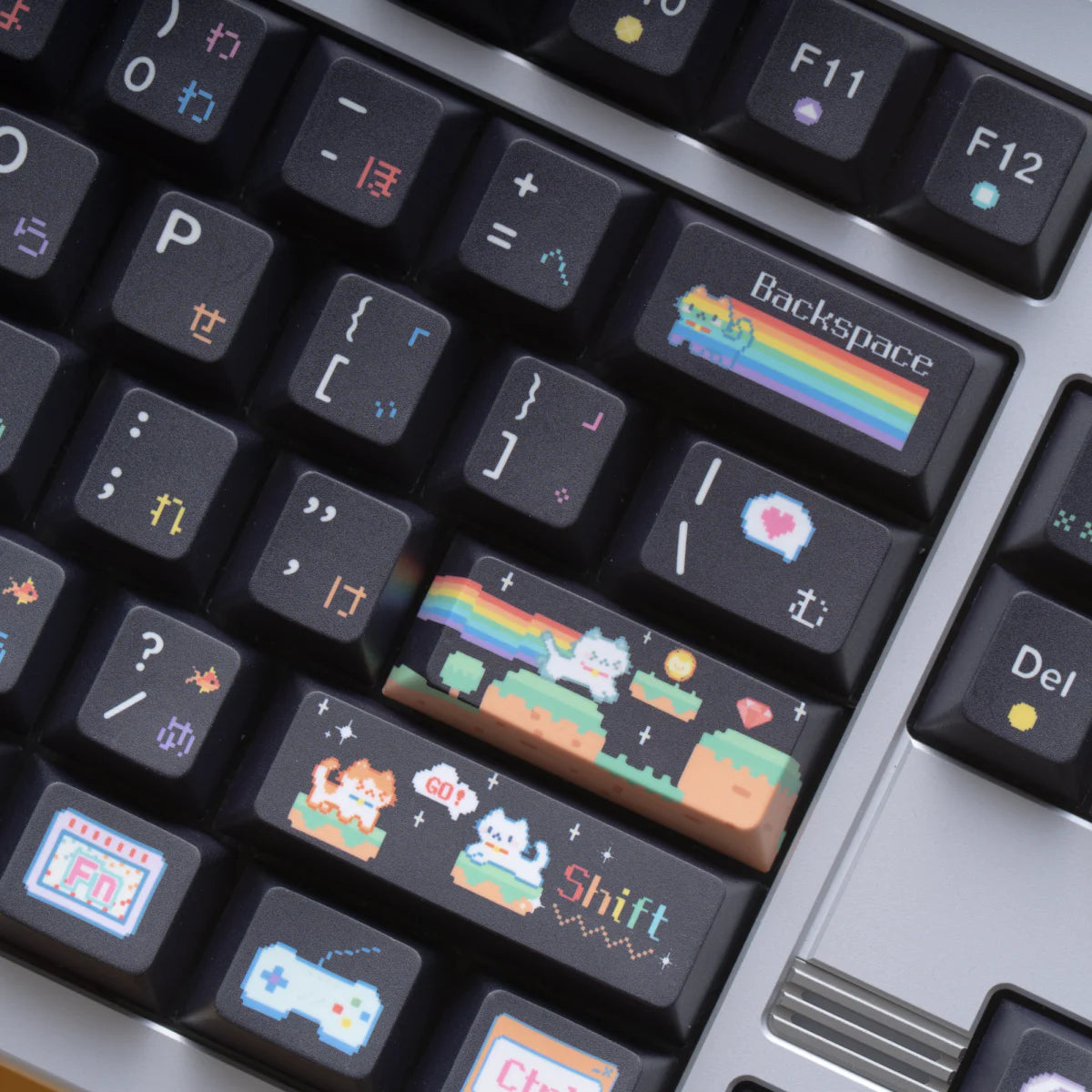 Soulcat Rainbow Kitty Keycap - PBT Cherry Profile All in One Set