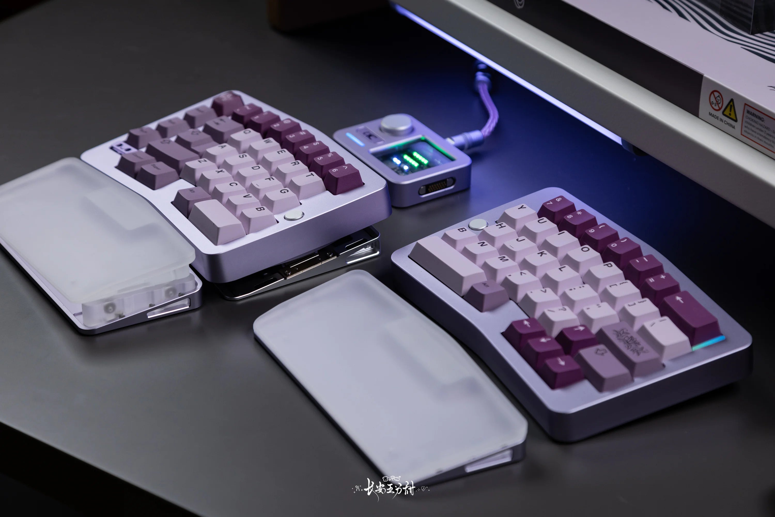 Qwertykeys QK Alice Duo - Split Ergonomic Mechanical Keyboard Purple
