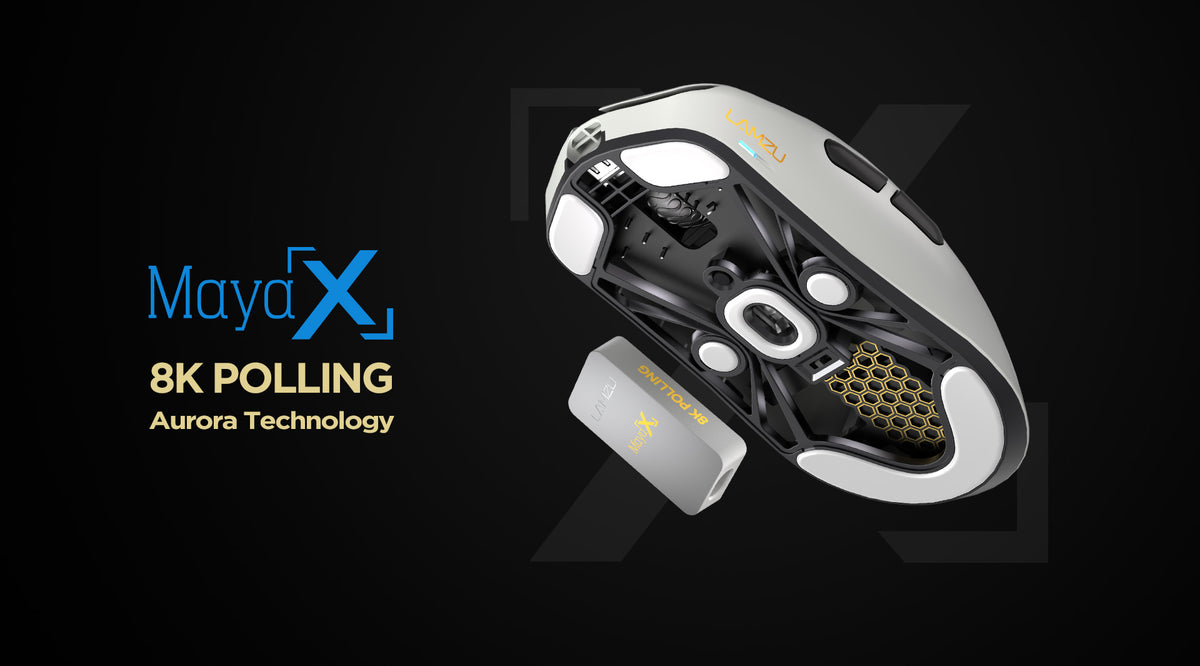 Lamzu Maya X 8K 8KHz Wireless Gaming Mouse, Black & White Color Selection