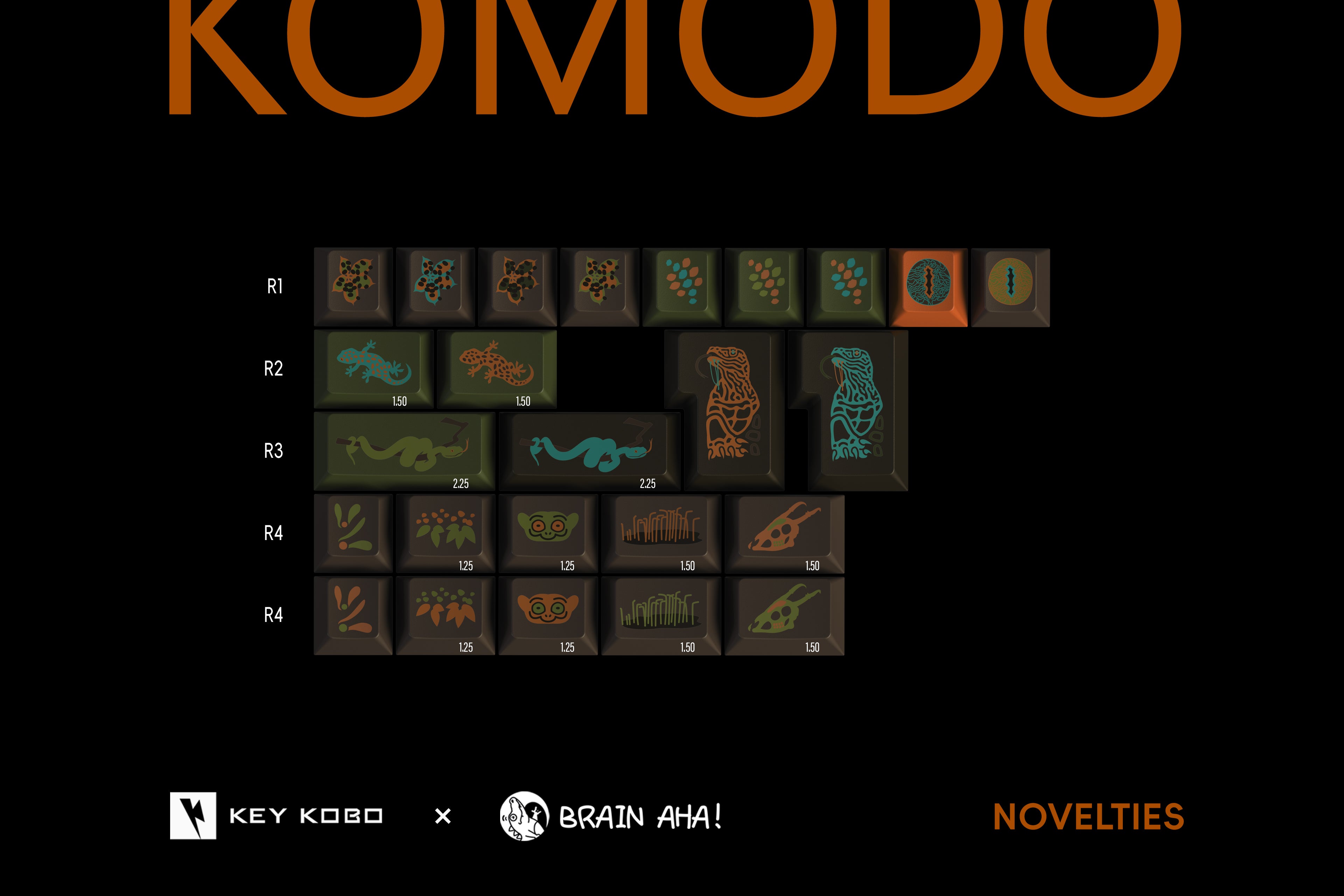Keykobo Komodo ABS Double-shot Keycap Set