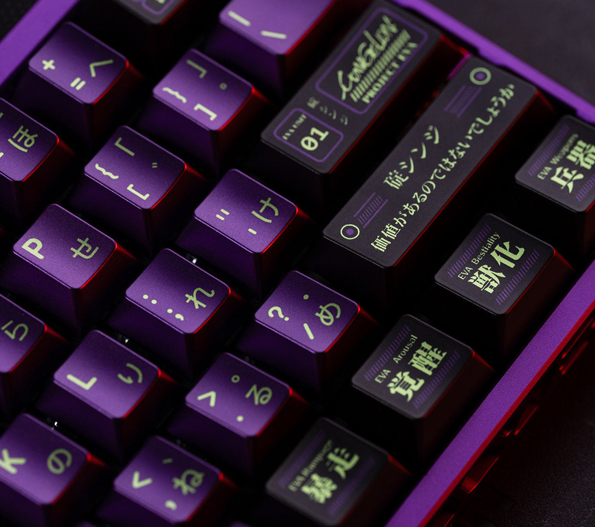 Womier EVA-01 Purple & Green Metal-Style PBT Keycap Set