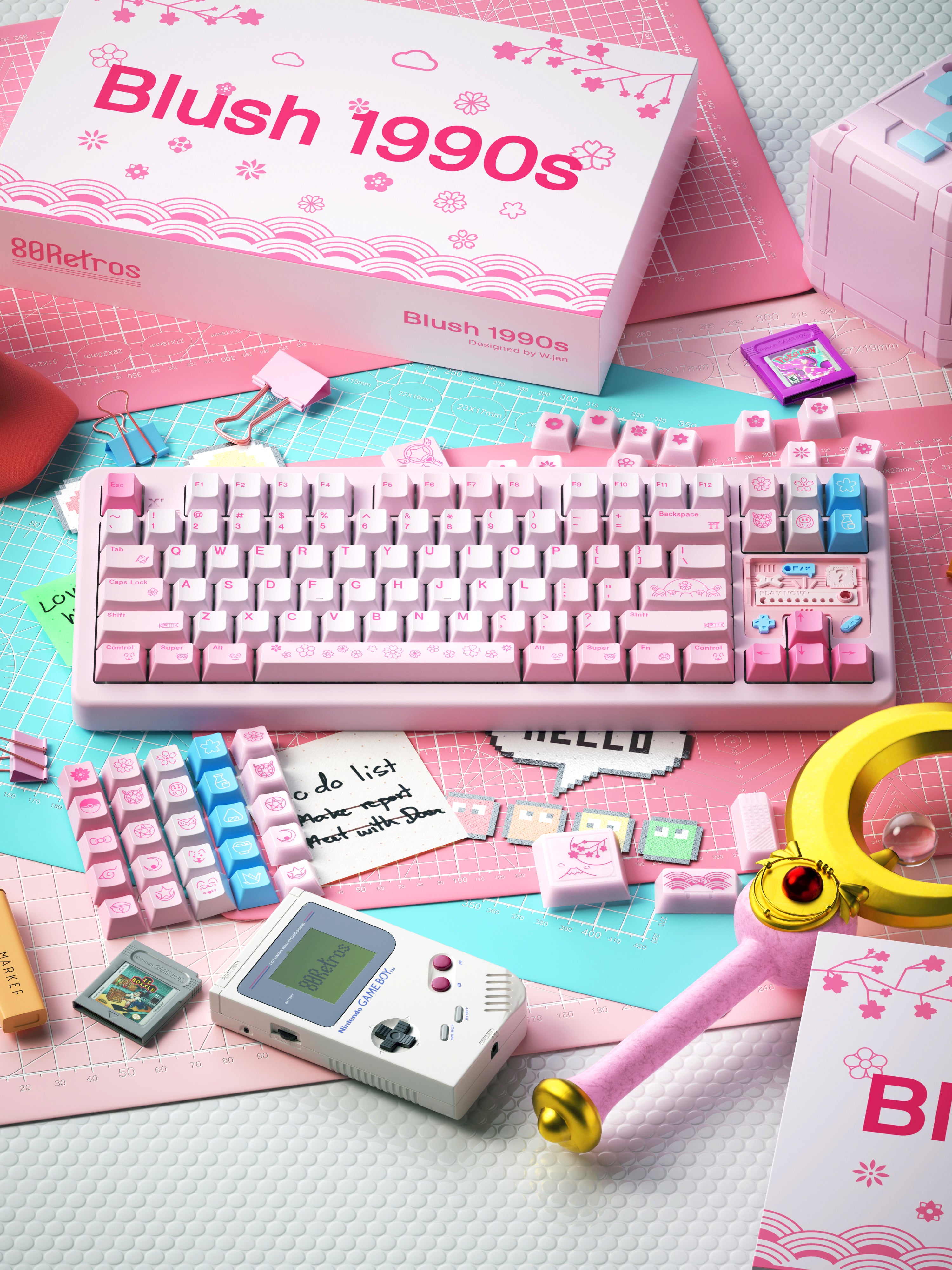80Retros (South Korea) Blush 1990s OEM Profile PBT Keycap Set