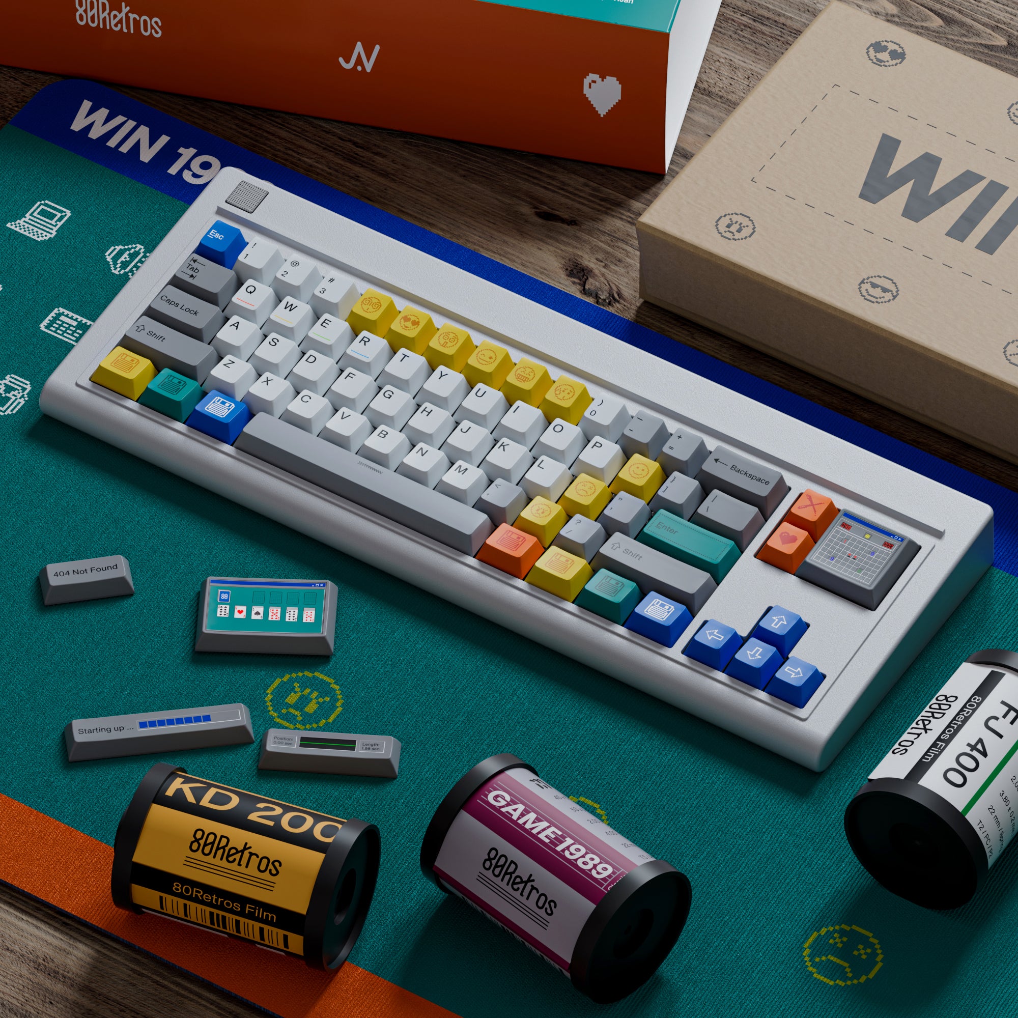 80Retros Win 1998 Keycaps – PBT Cherry Profile Keycap Set (All in One)