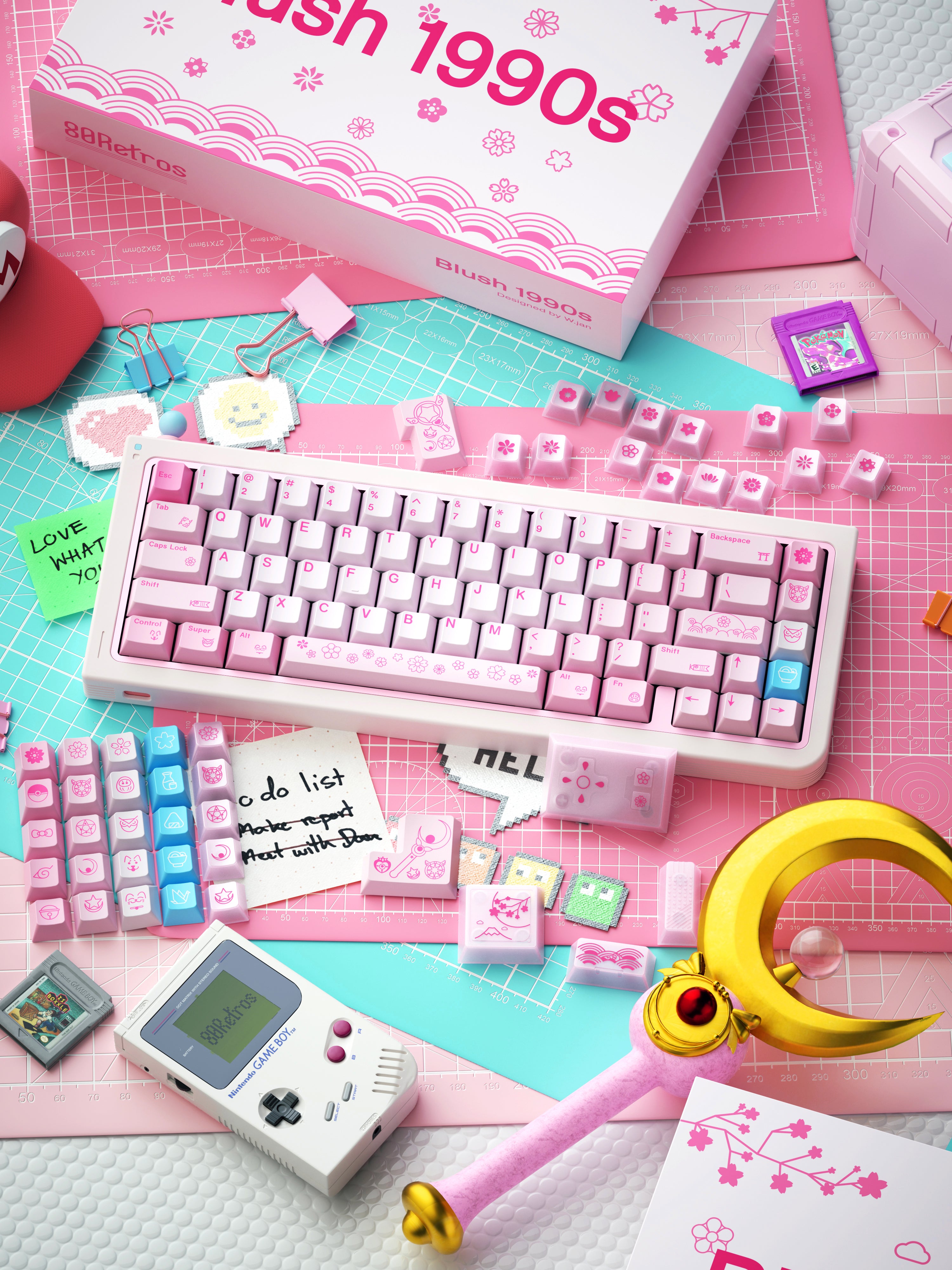 80Retros (South Korea) Blush 1990s OEM Profile PBT Keycap Set