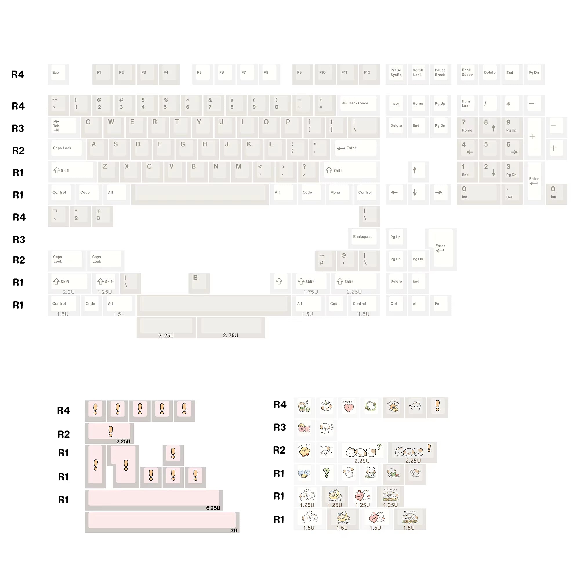 JKDK Vintage Fairy Tale Keycap Set Cherry Profile PBT Dye-Subbed