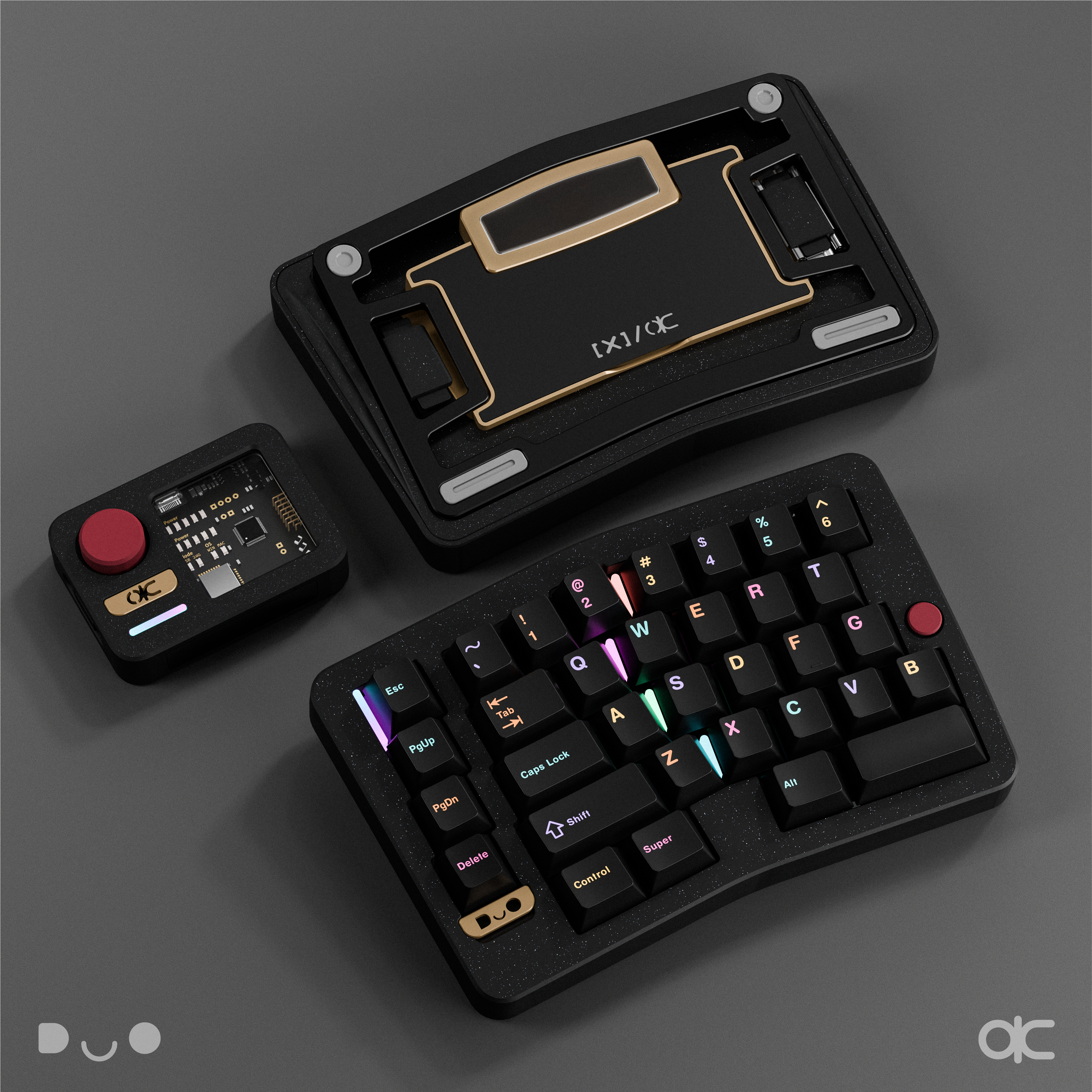 Qwertykeys QK Alice Duo - Split Ergonomic Mechanical Keyboard Black