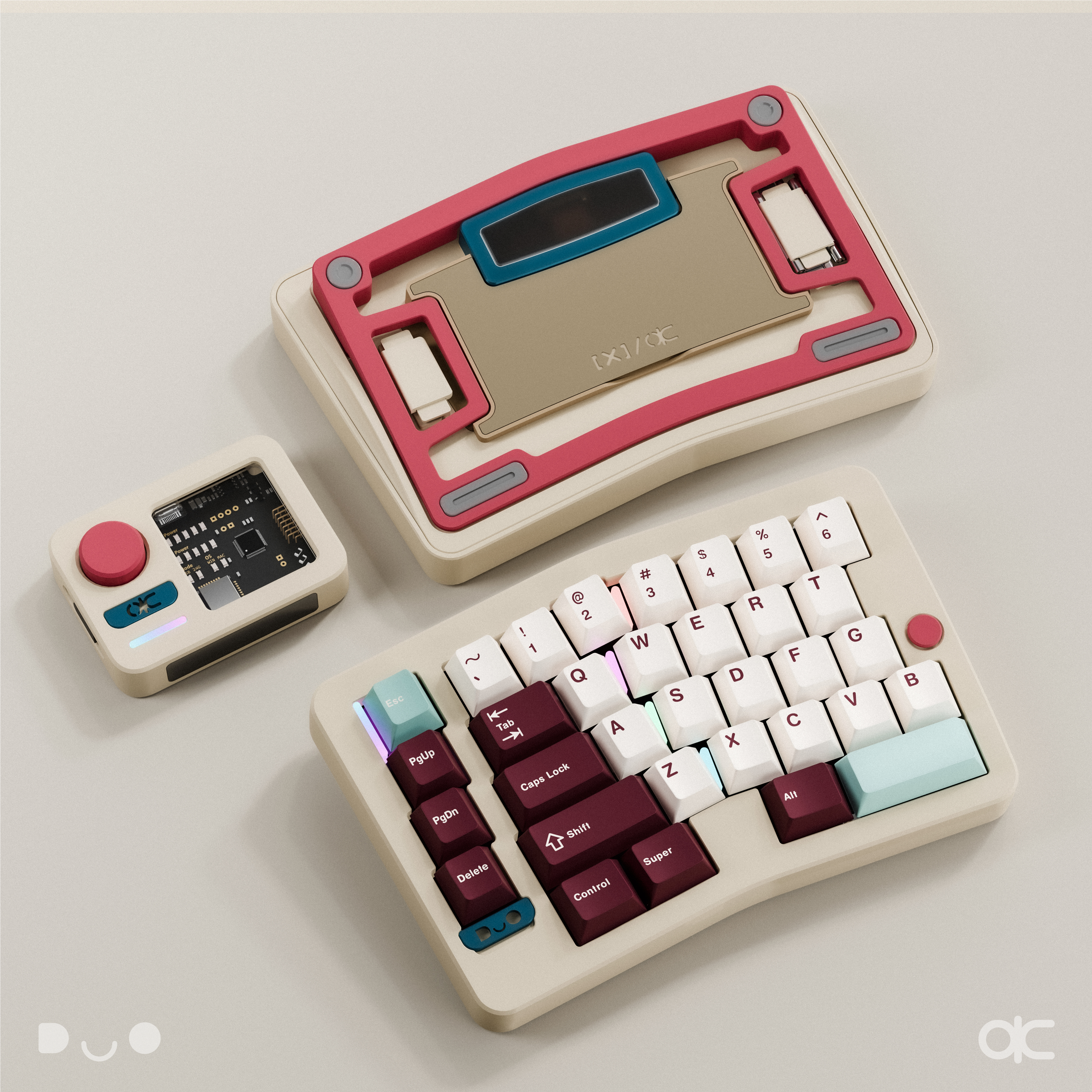 Qwertykeys QK Alice Duo - Split Ergonomic Mechanical Keyboard Cream