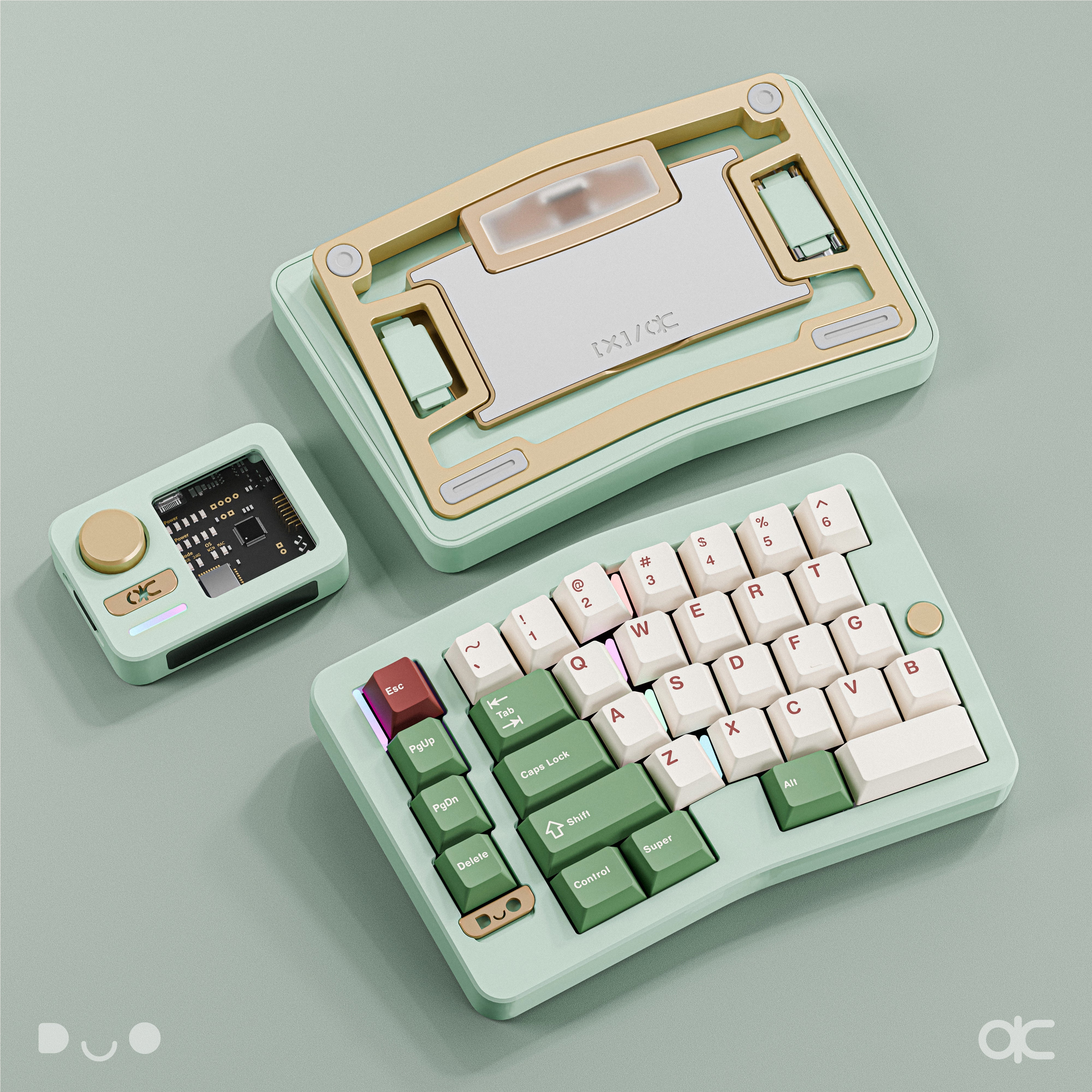 Qwertykeys QK Alice Duo - Split Ergonomic Mechanical Keyboard Pre-Order Mint