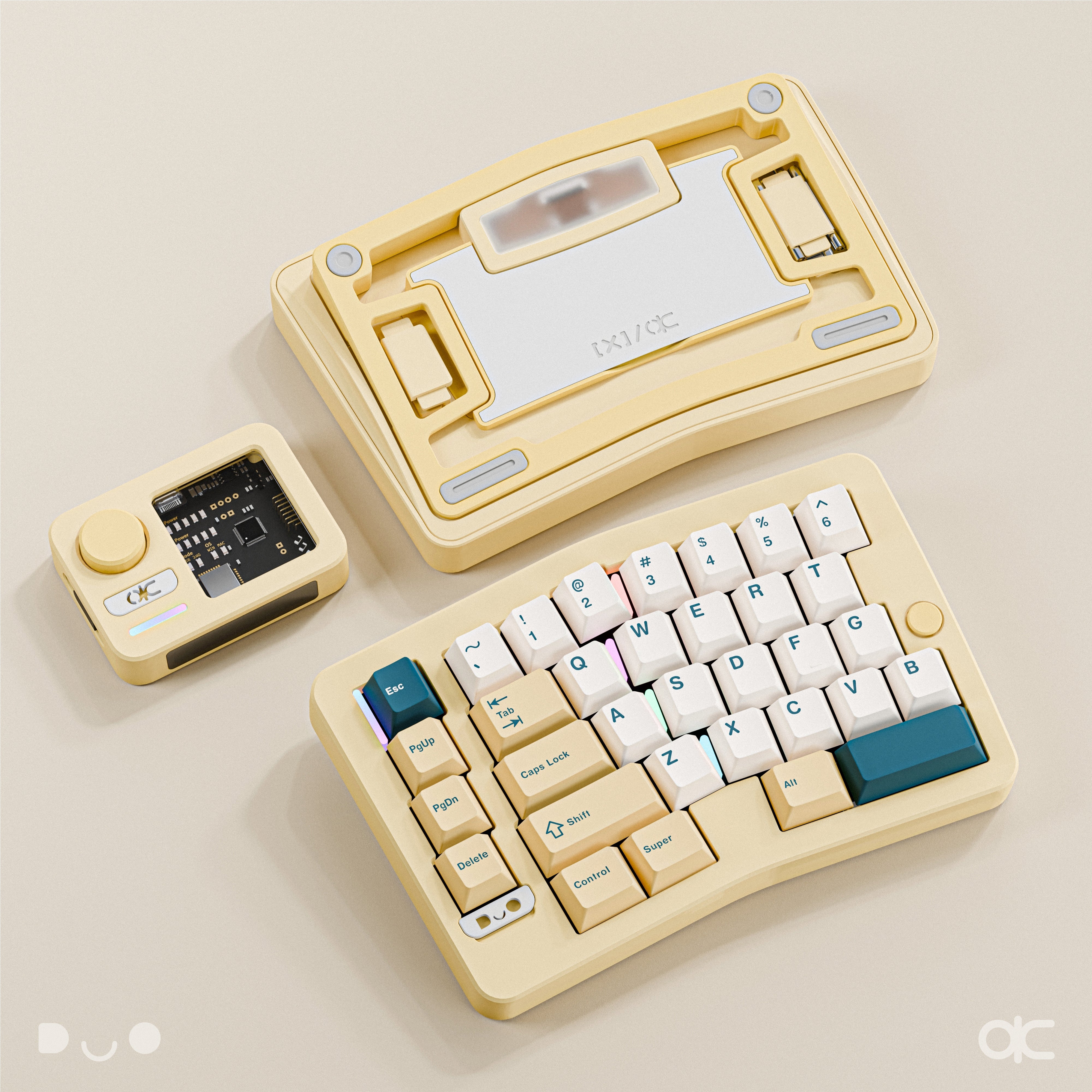 Qwertykeys QK Alice Duo - Split Ergonomic Mechanical Keyboard Yellow