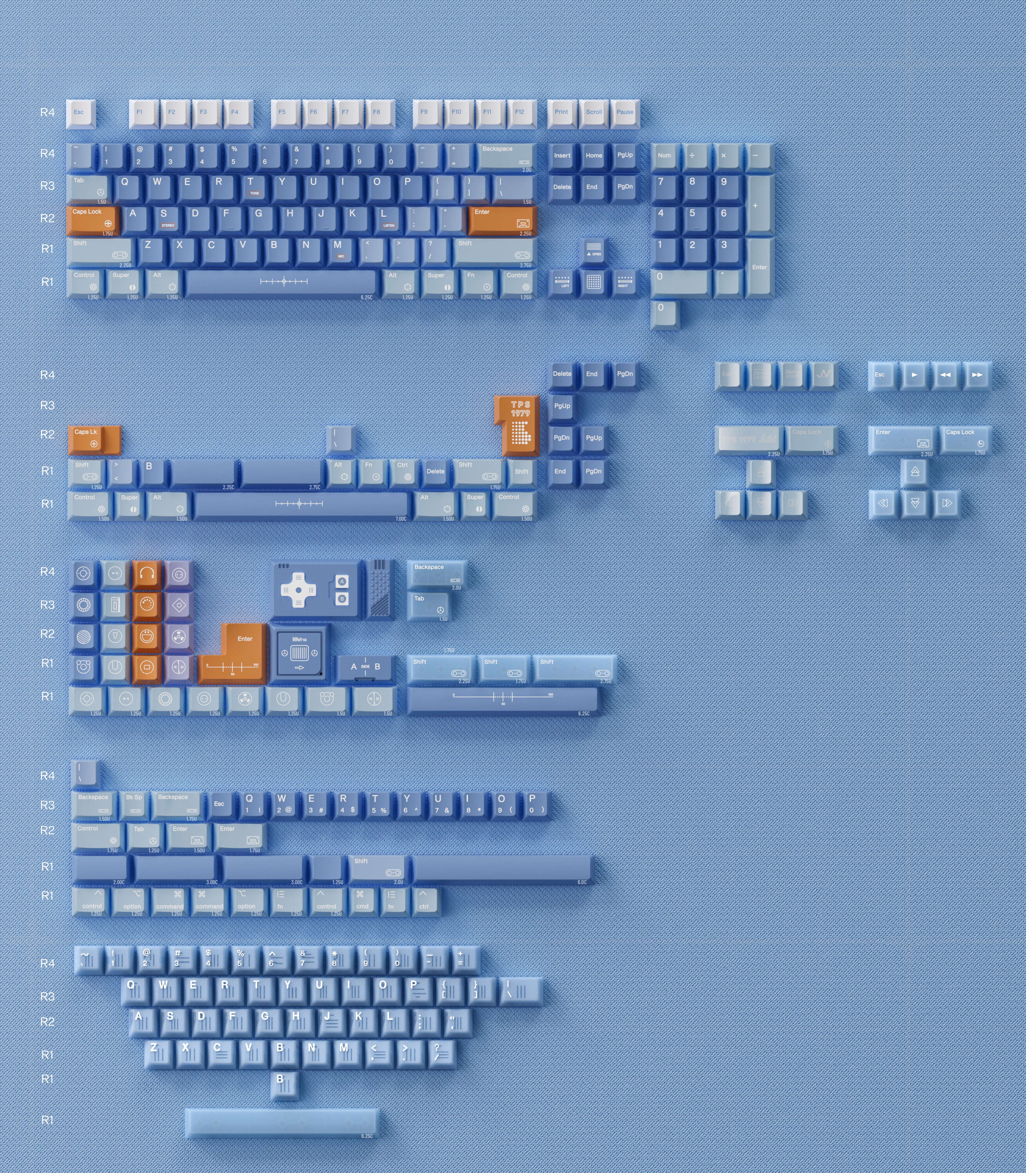 80Retros TPS1979 Keycaps – Cherry Profile All in One Set