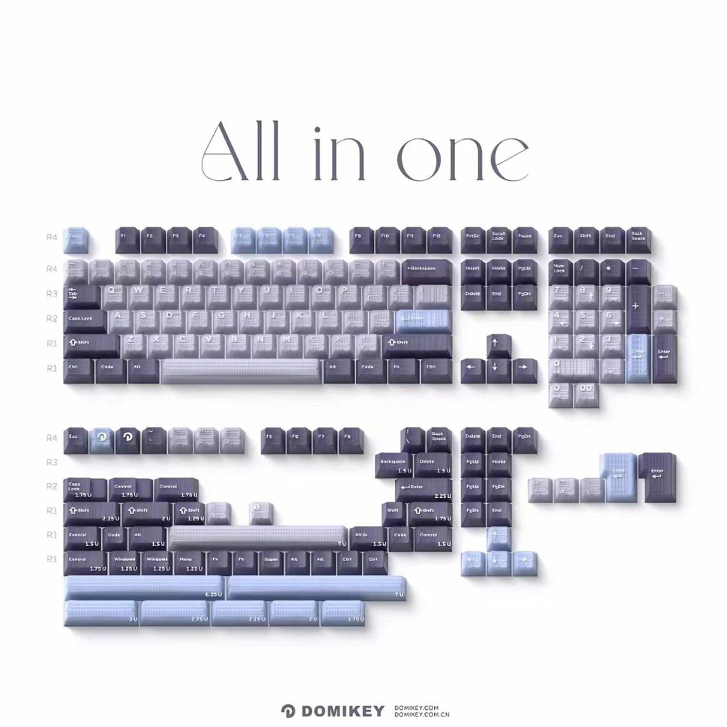 Domikey HUSH Deep Sea Backlit Translucent Keycaps