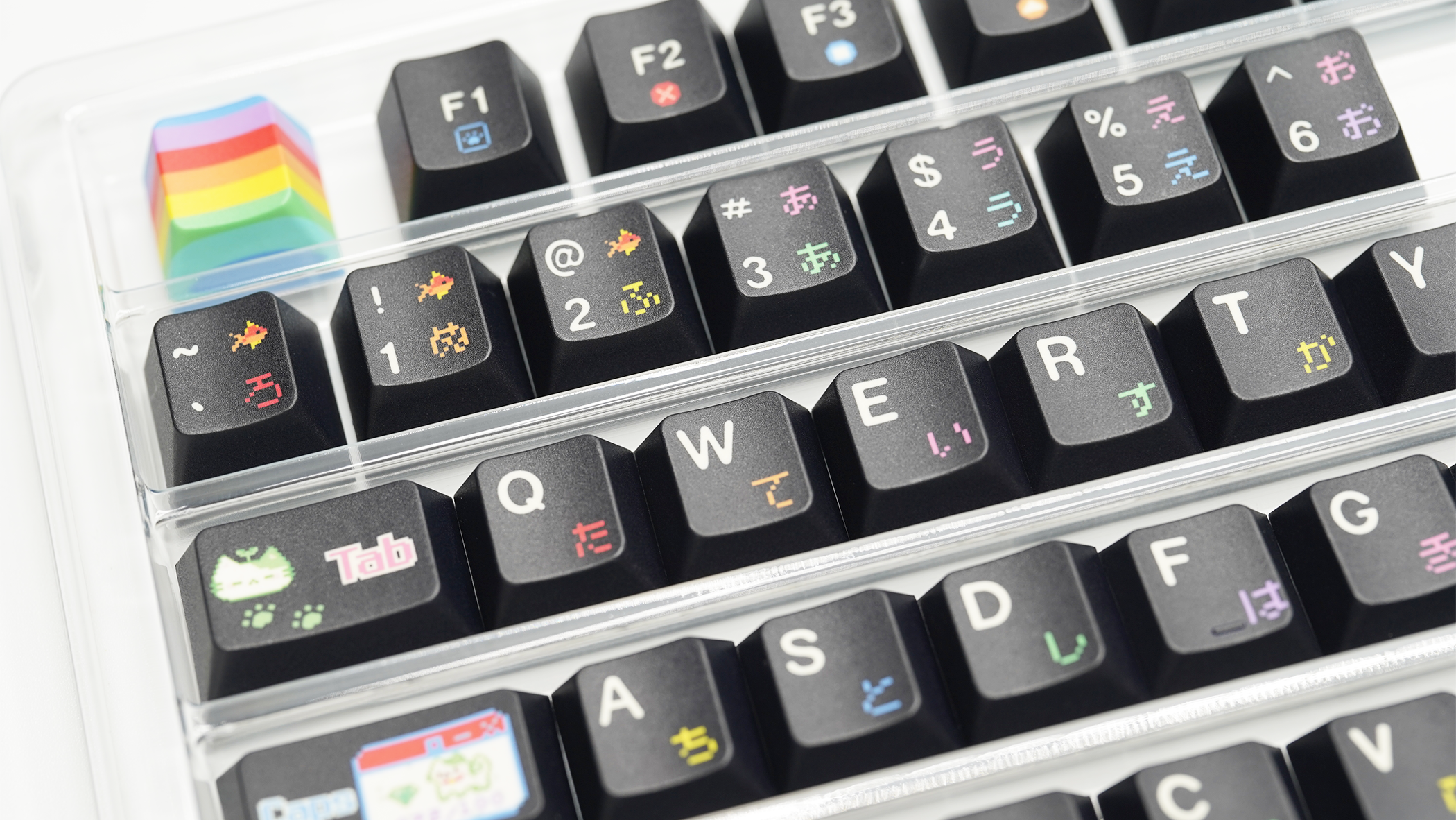 Soulcat Rainbow Kitty Keycap - PBT Cherry Profile All in One Set
