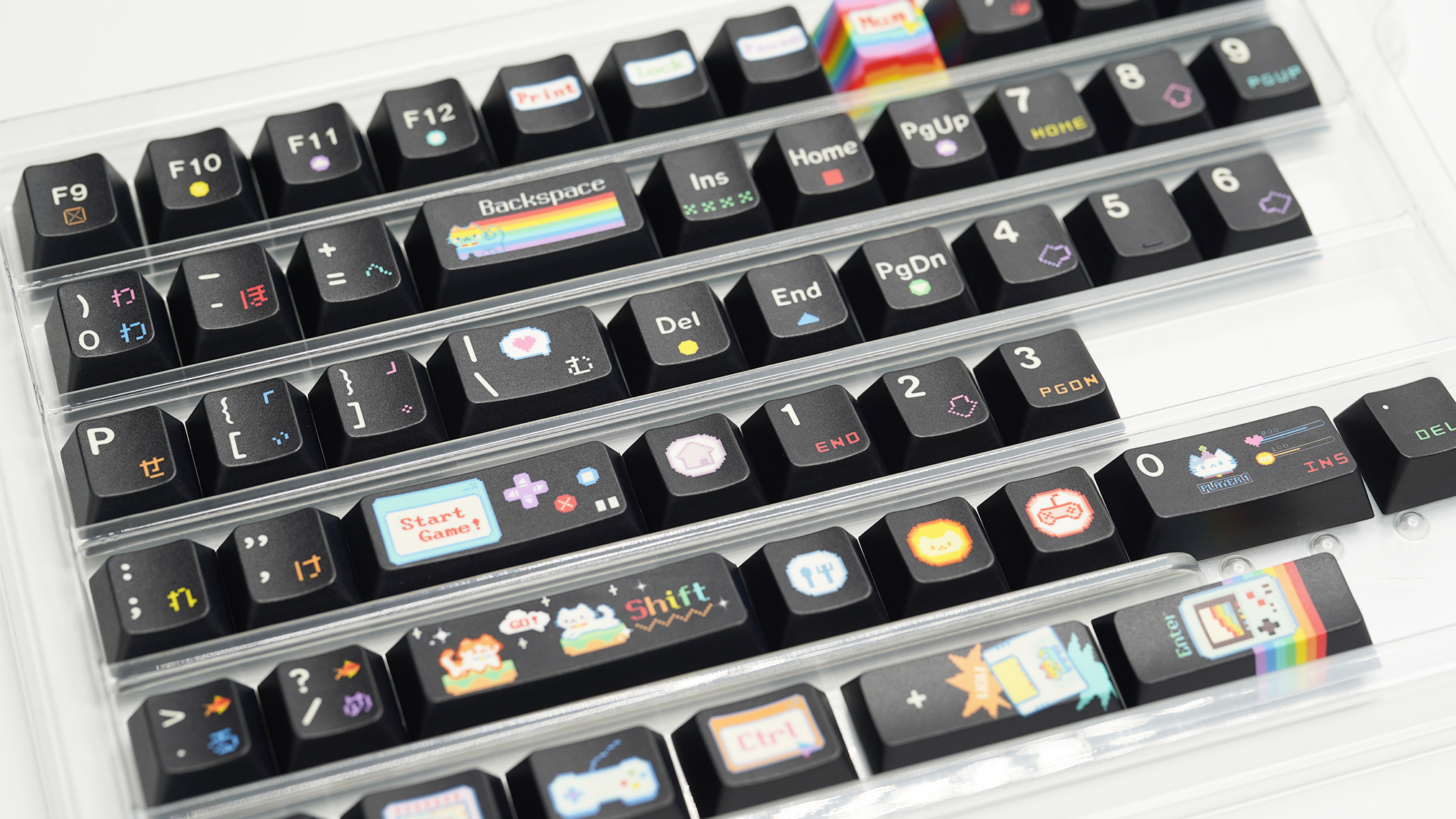 Soulcat Rainbow Kitty Keycap - PBT Cherry Profile All in One Set