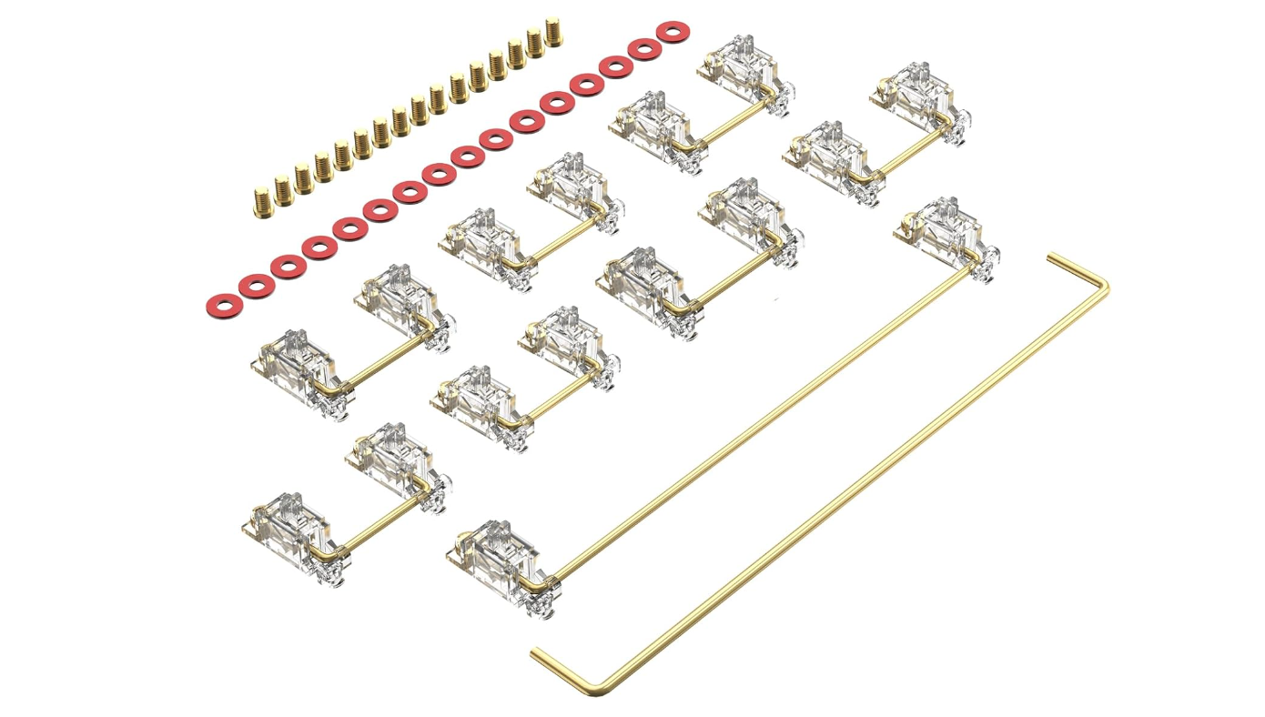 Stabilizer V3, Screw in Stabilizers with 2u 6.25u 7u Wires, PCB Mount Keyboard Stabilizers for Mechanical Keyboards (V3 Nero 100% Kit)